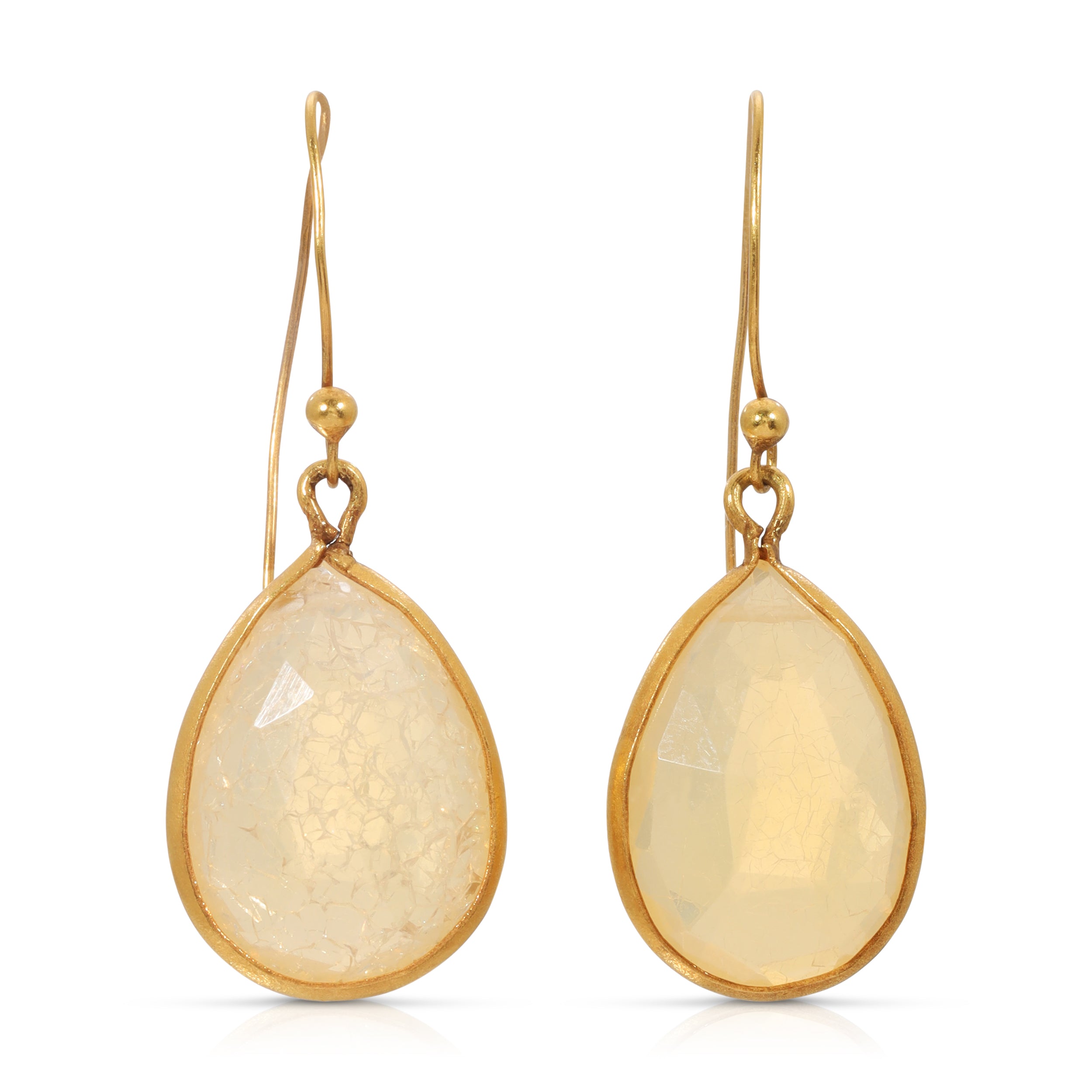 Golden Orange Moonstone Drop Earrings