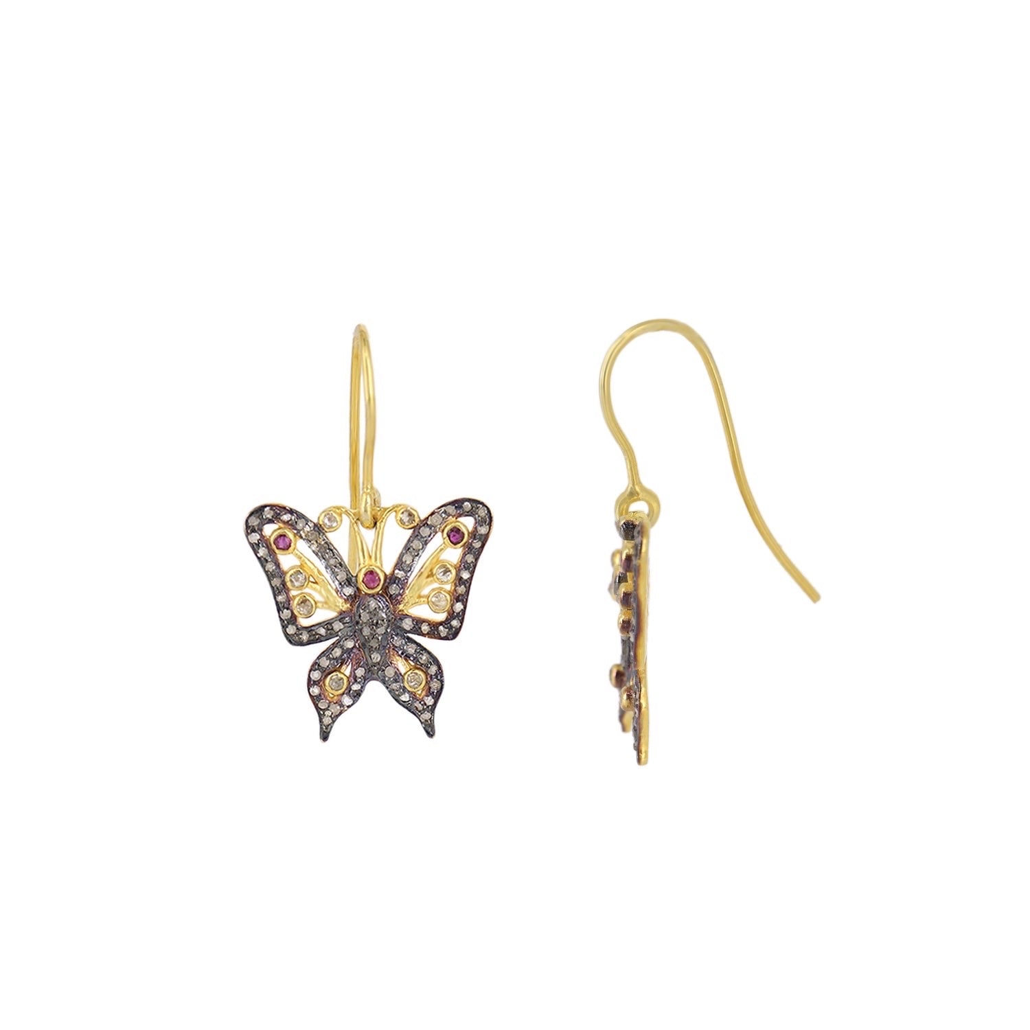 Butterfly Diamond Drop Earrings