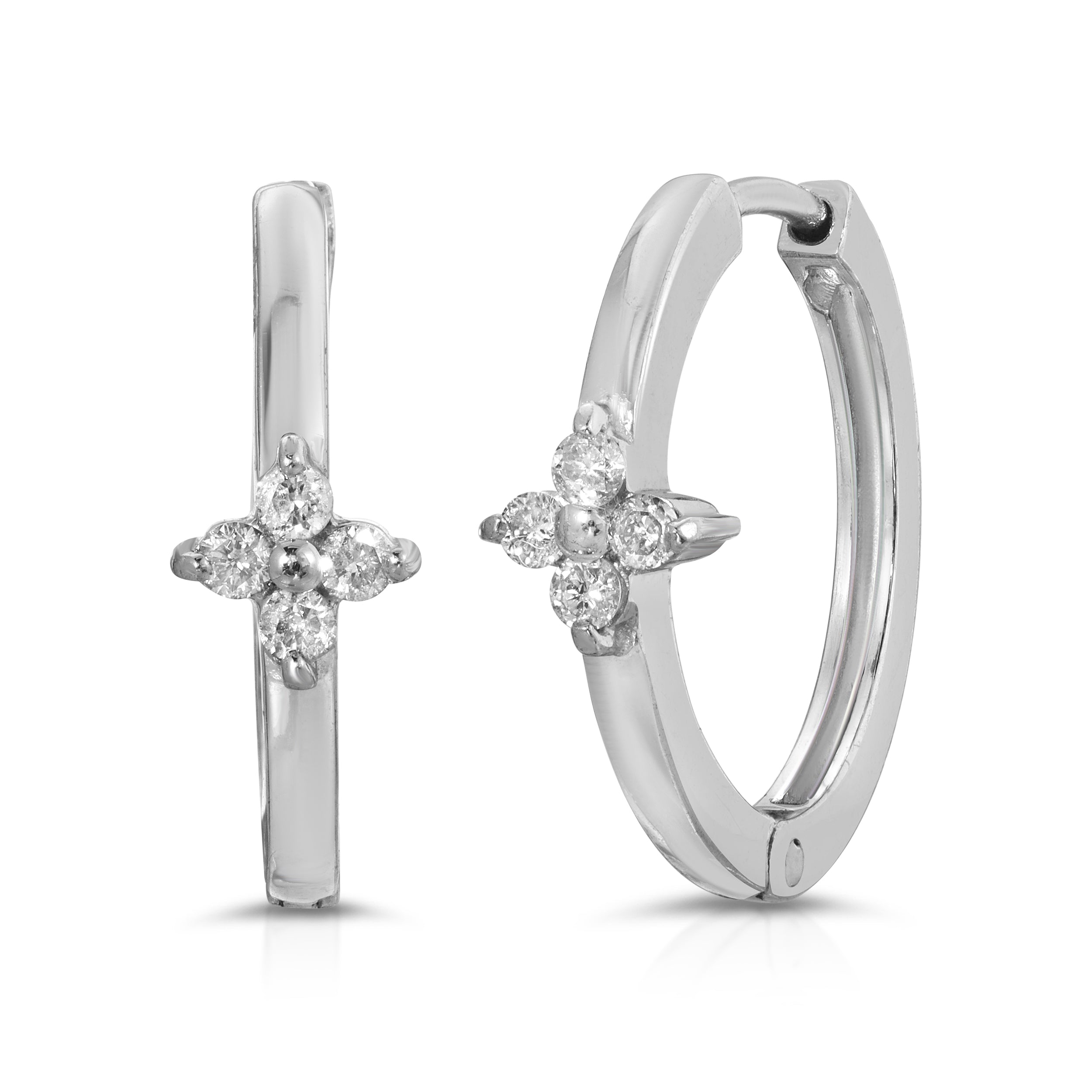 Diamond Star Flower Hoops