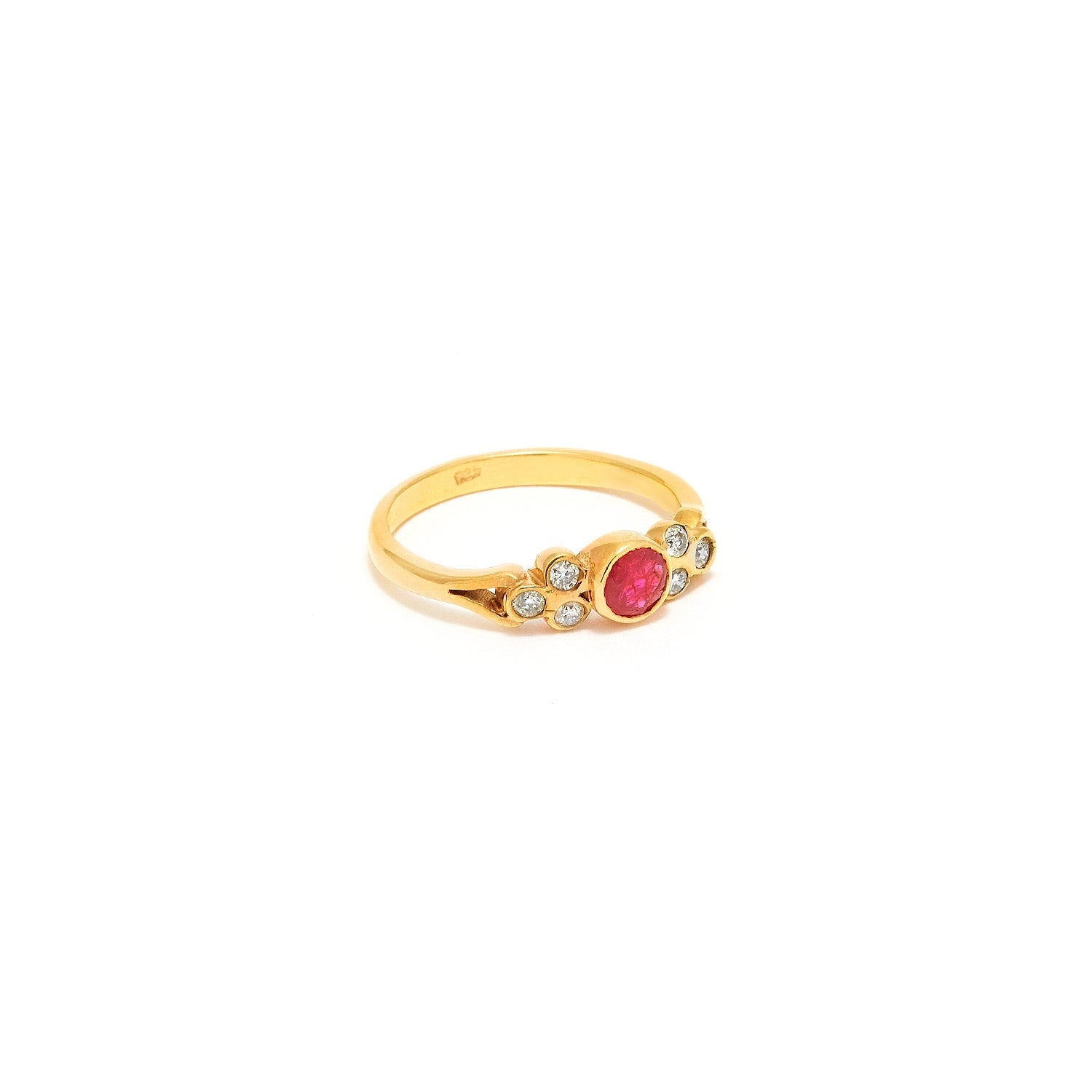 Ruby Diamond Nouveau Victorian Ring-Ring-Jaipur Atelier