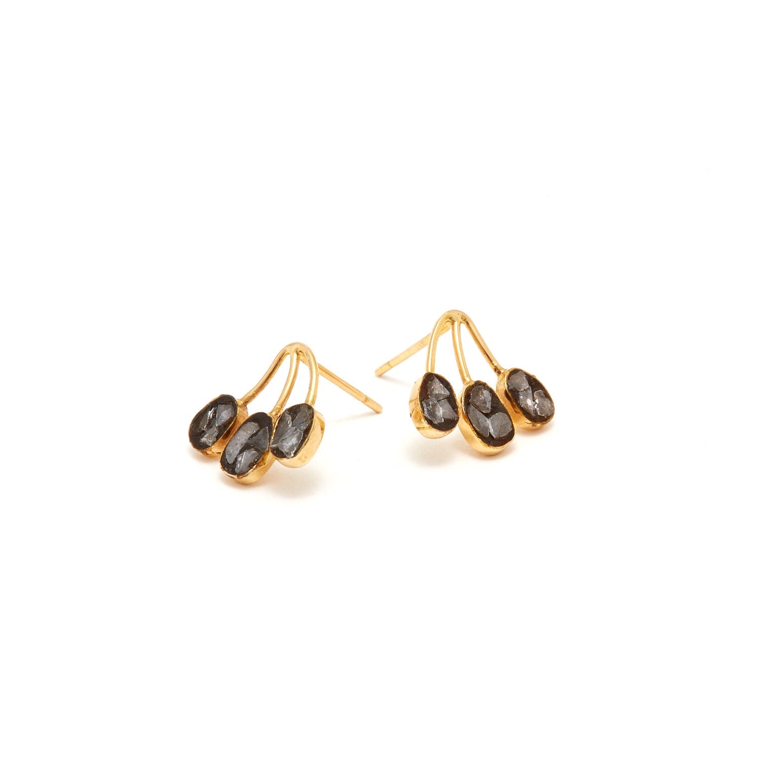Jaipur Atelier Black Diamond Branch Stud Earrings