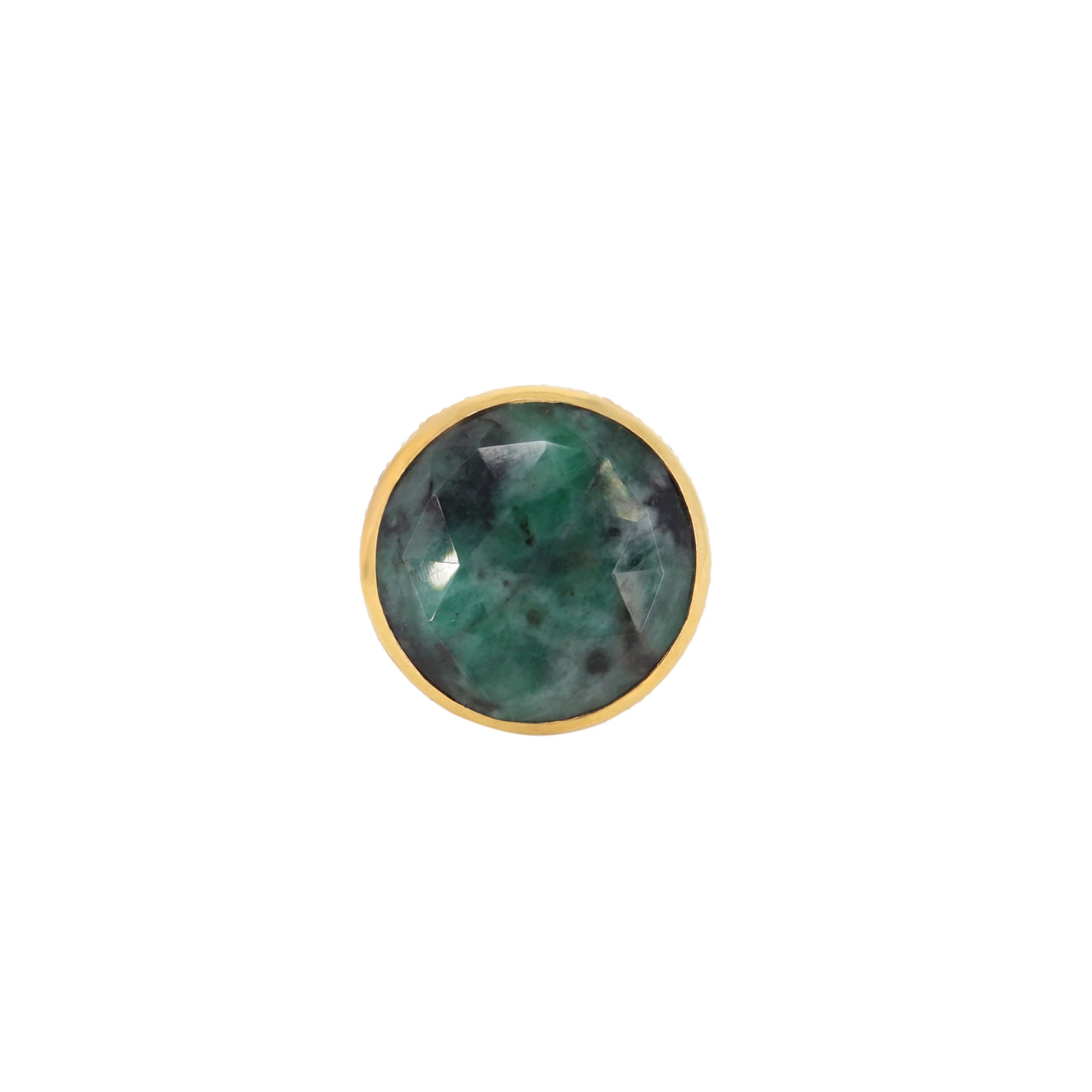Emerald Grey Sapphire Dome Ring