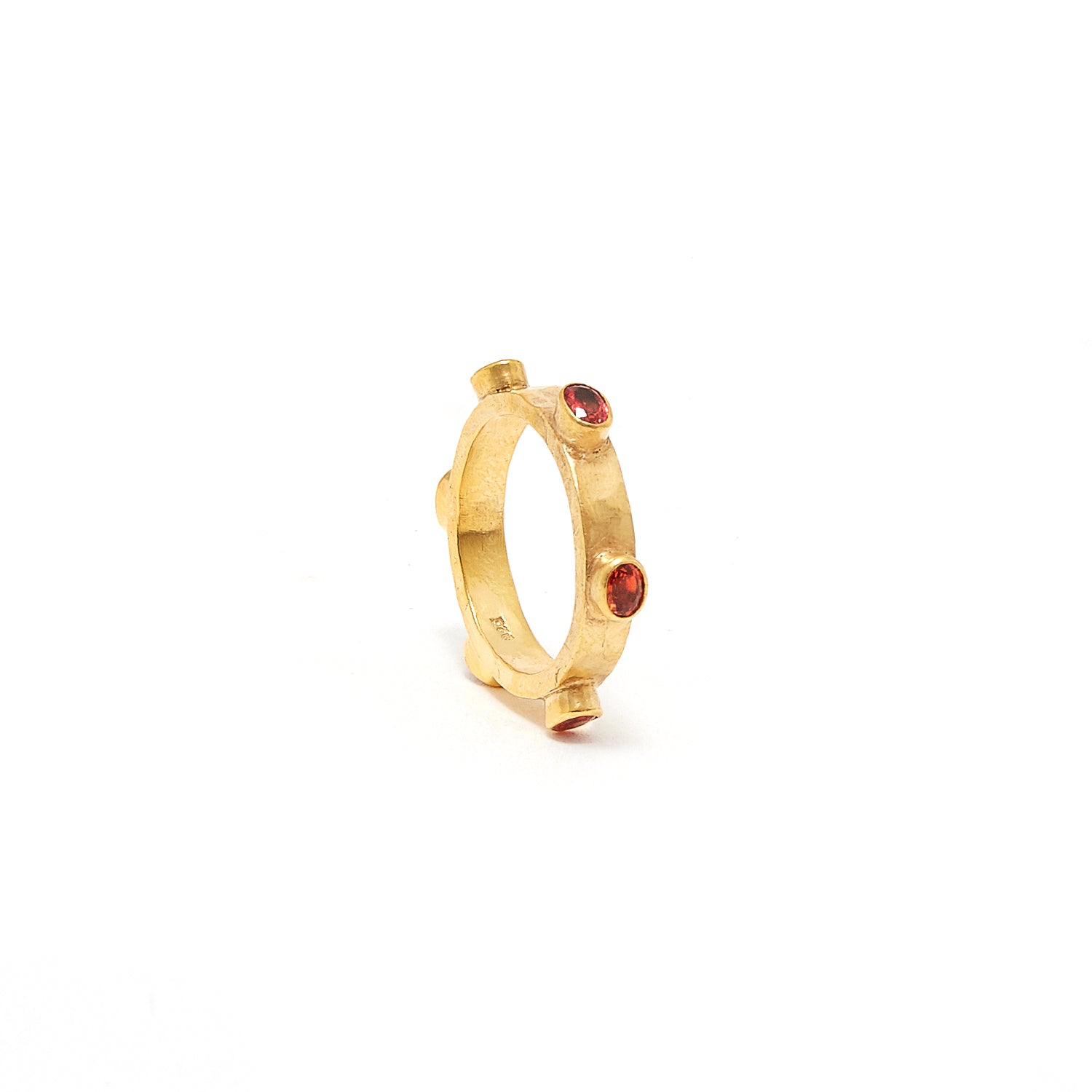 Oval Orange Sapphire Ferris Wheel Ring