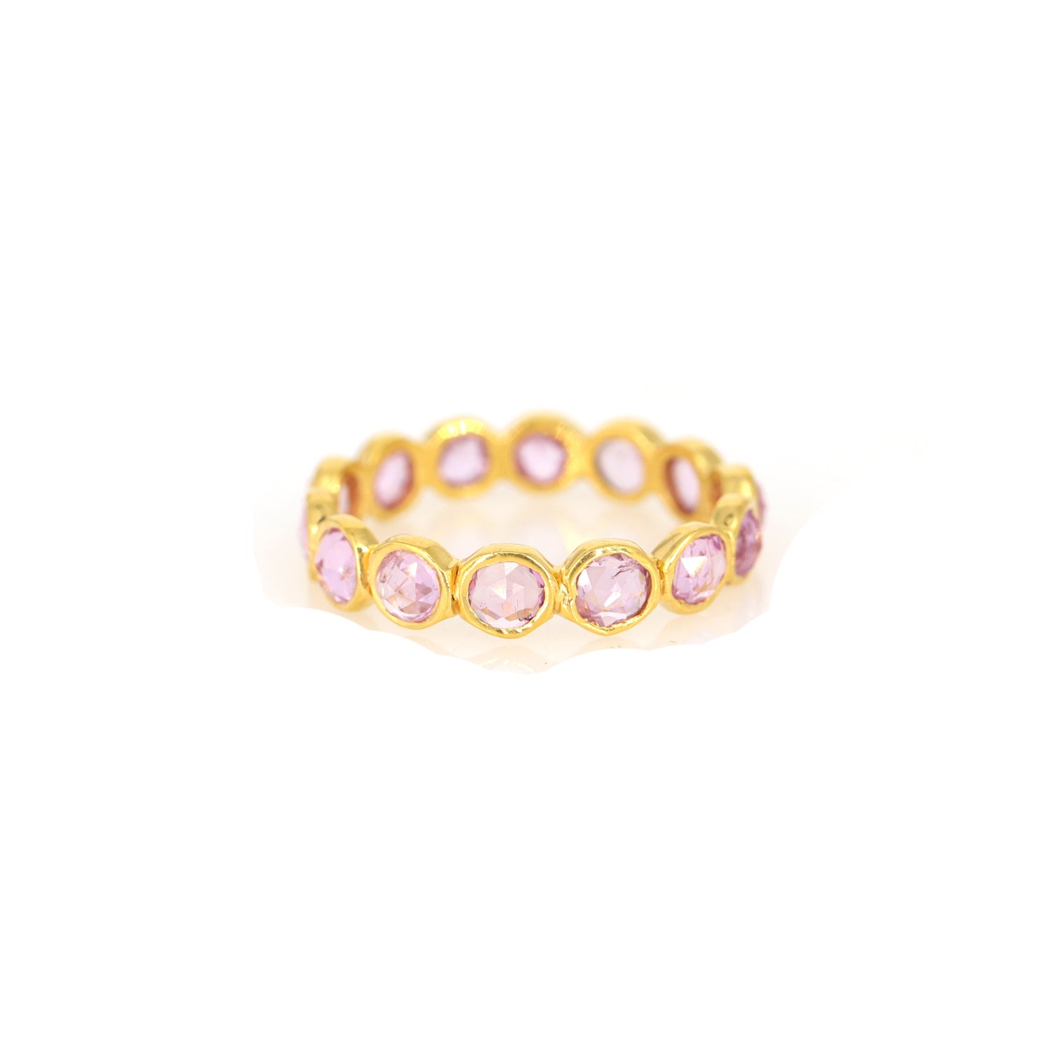 Pink Sapphire Eternity Band