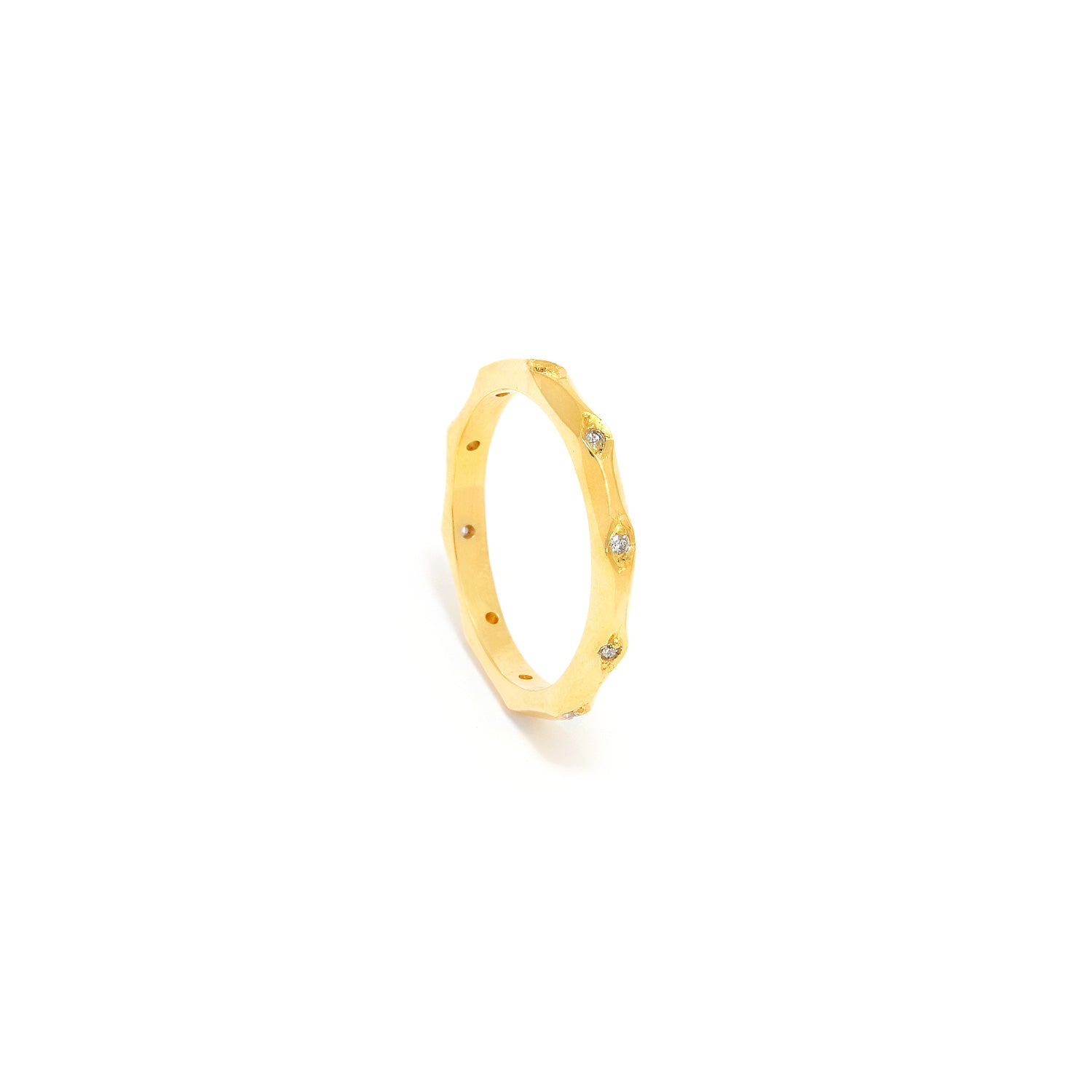 White Wave Diamond Band-Ring-Jaipur Atelier