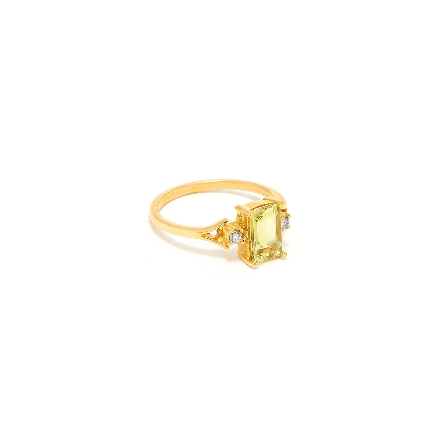 Yellow Aquamarine Diamond Ring