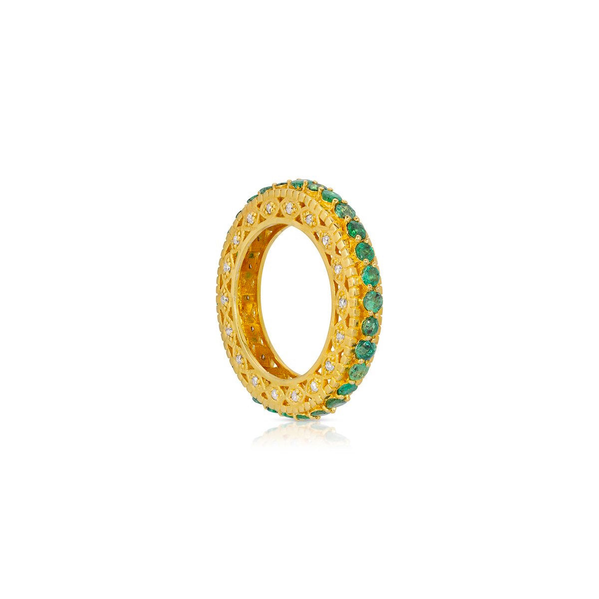 Mara Emerald Diamond Eternity Band