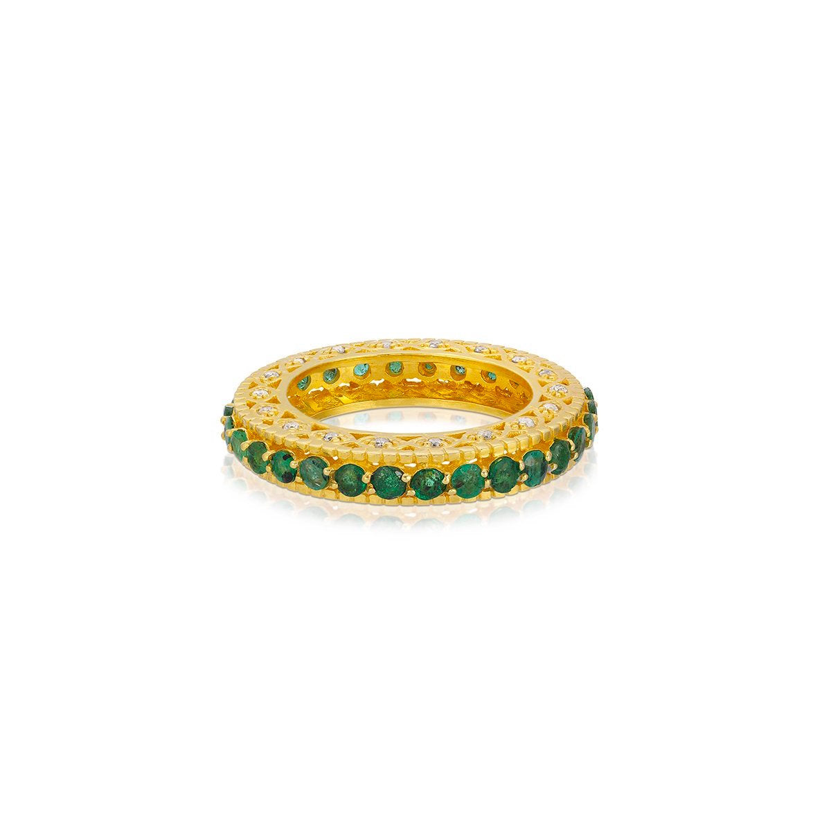 Mara Emerald Diamond Eternity Band