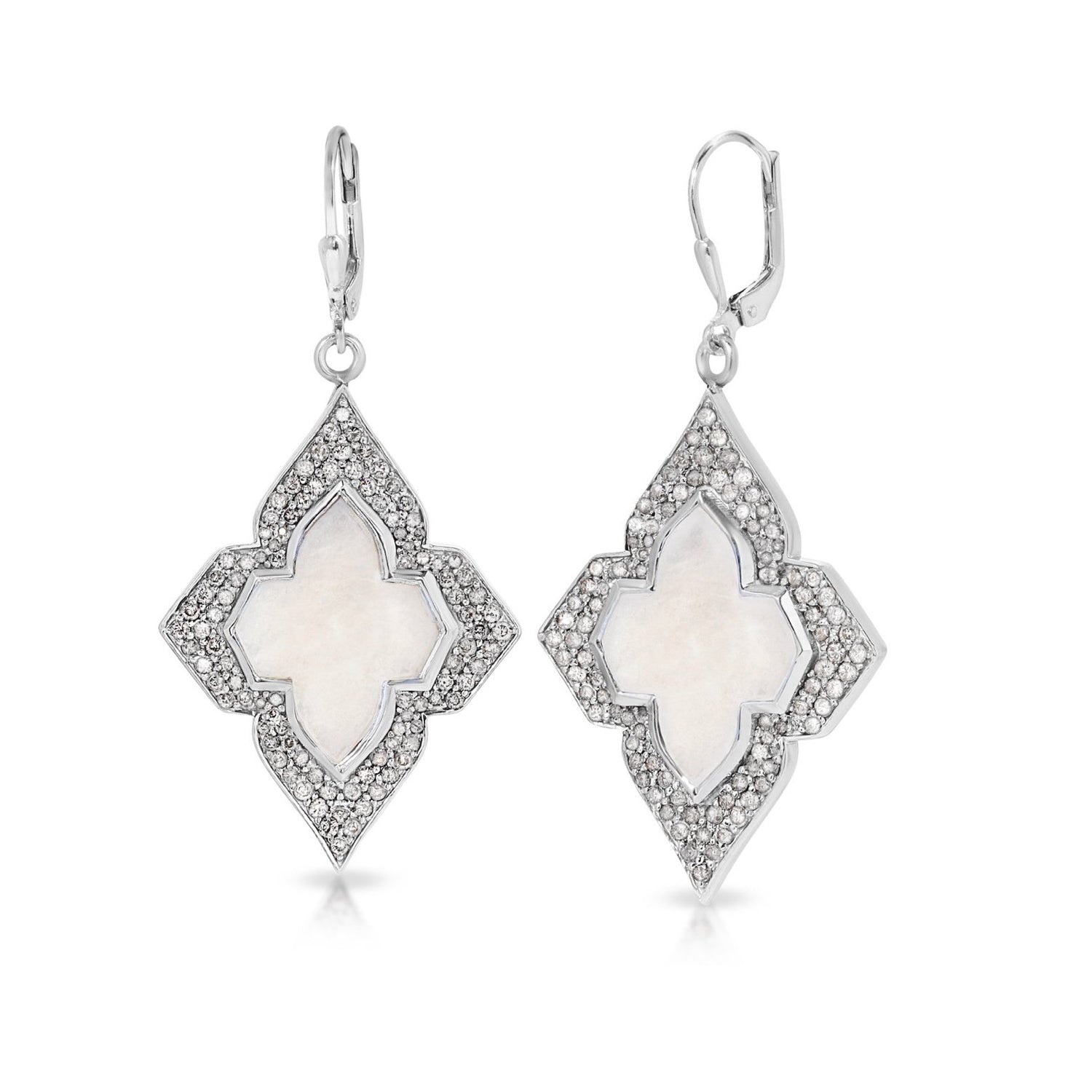 Mother Of Pearl Diamond Earrings