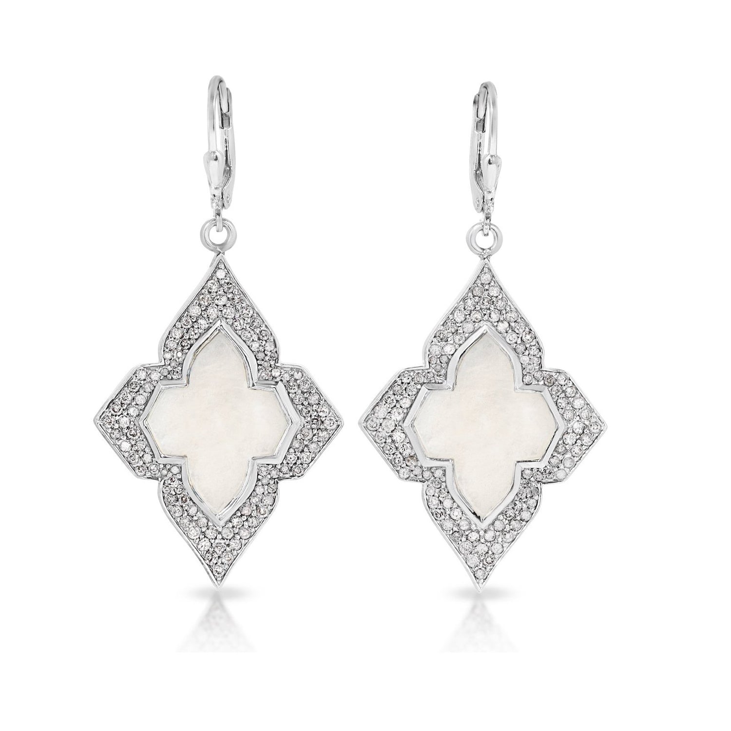 Mother Of Pearl Diamond Earrings