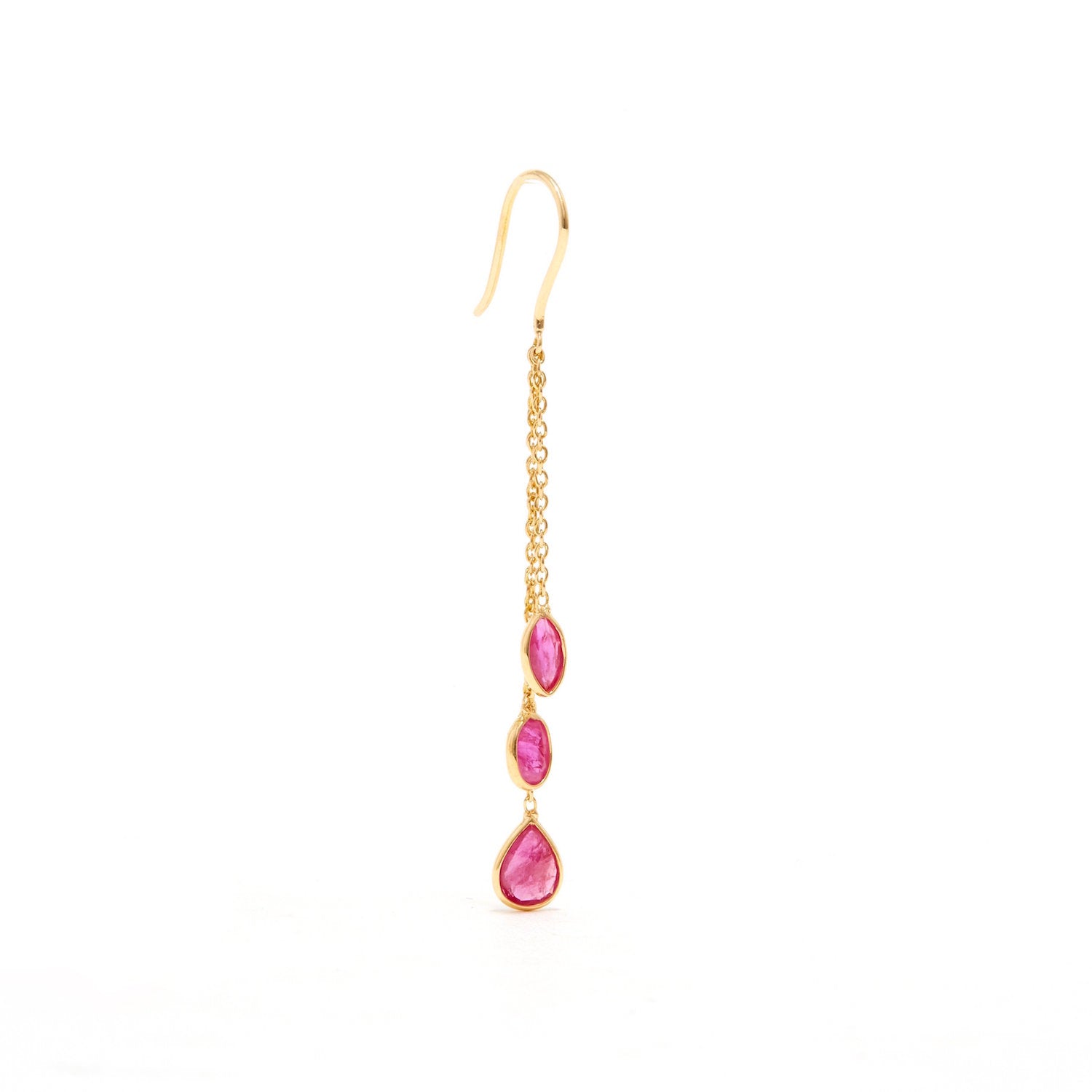 Ruby Cascade Chain Earrings