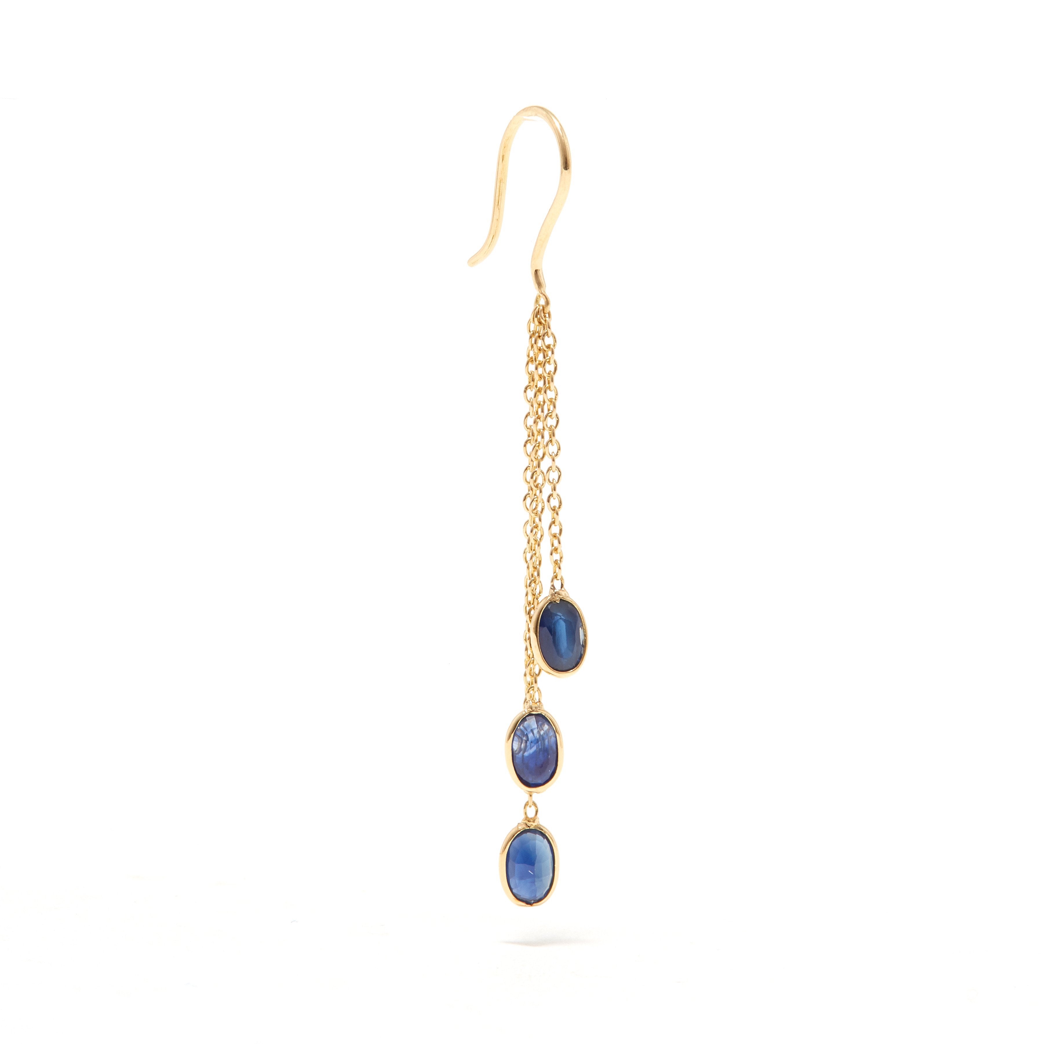 Sapphire Cascade Chain Earrings