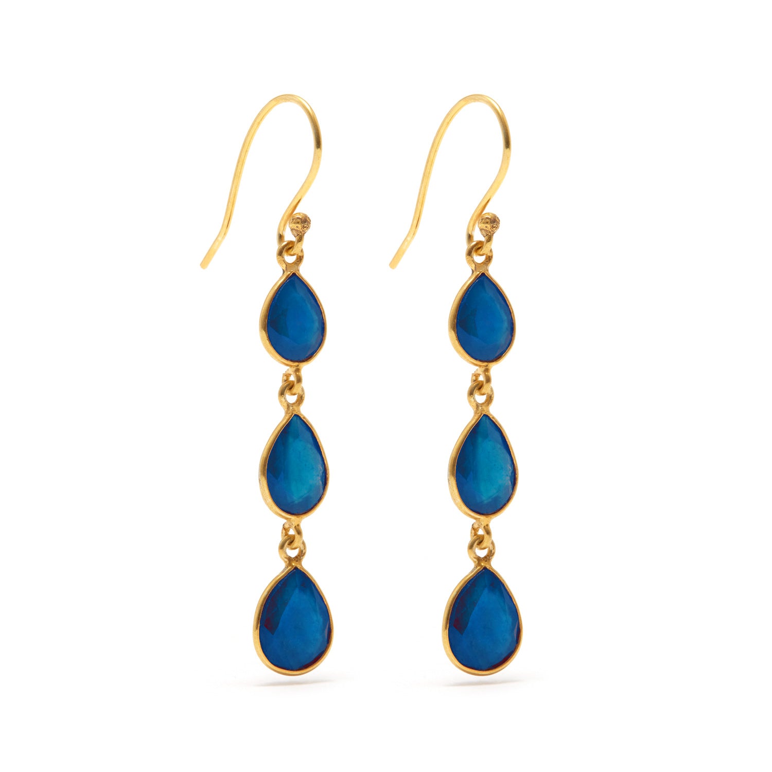 Petit Jai Sapphire Strike Three Earrings