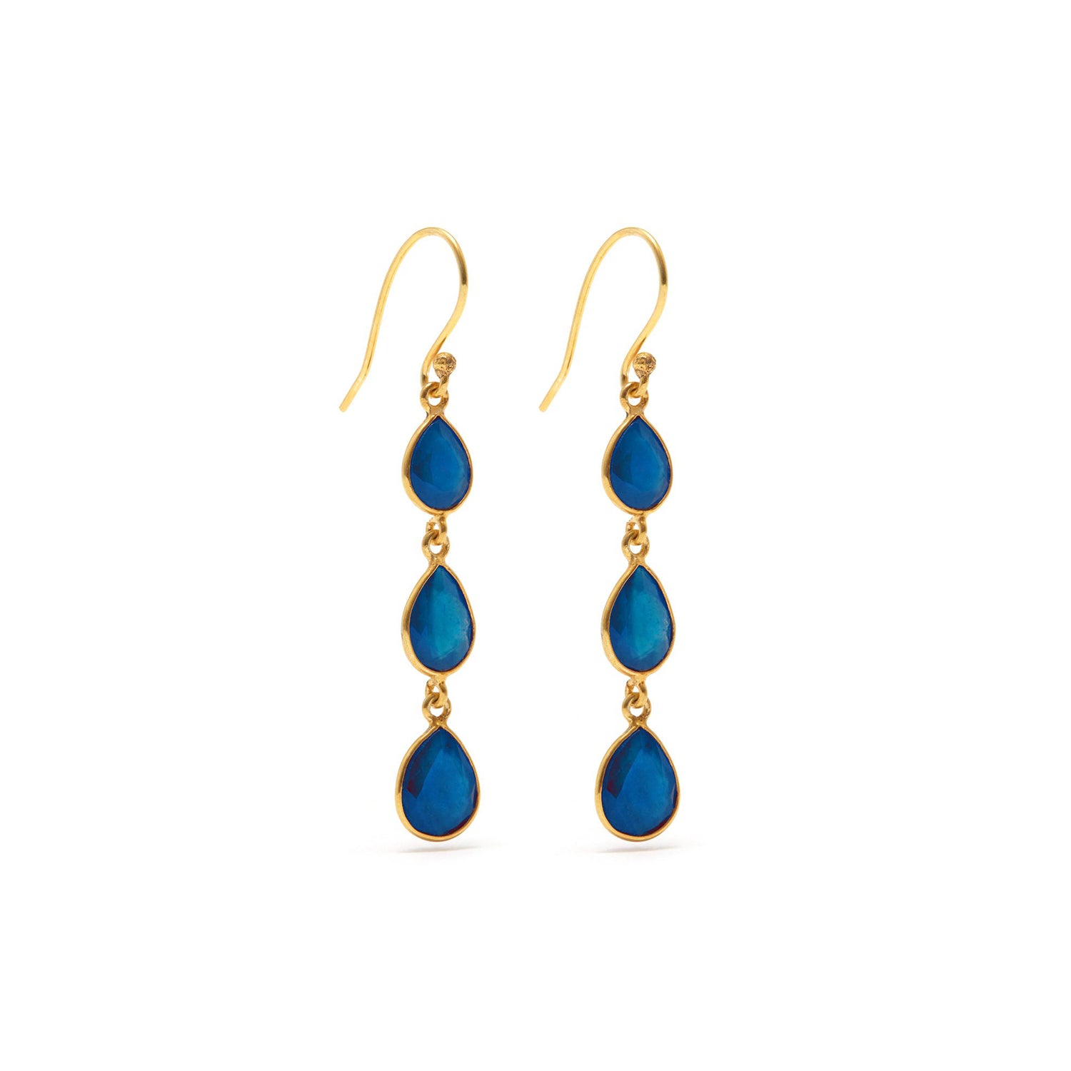 Petit Jai Sapphire Strike Three Earrings