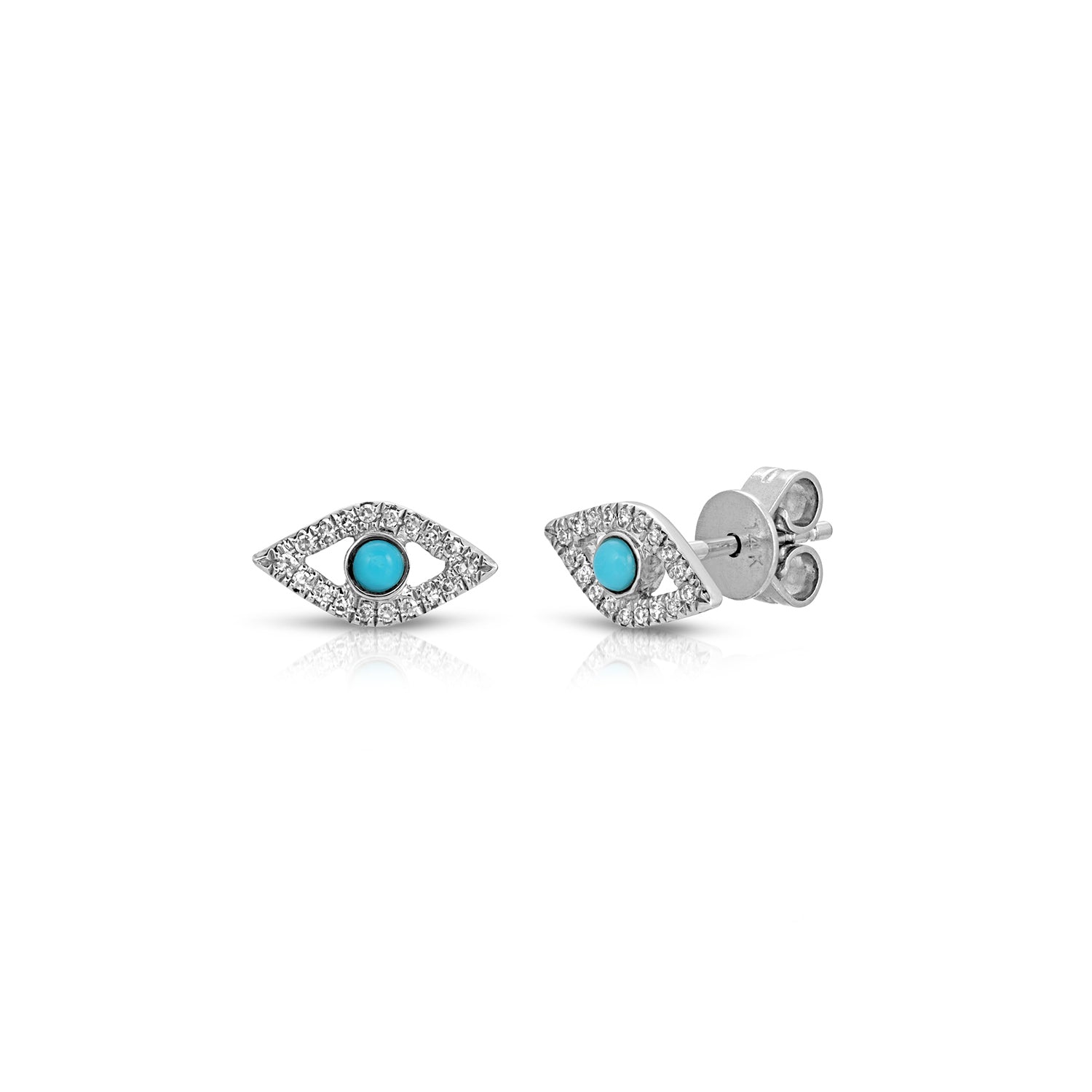 Diamond Turquoise Evil Eye Studs