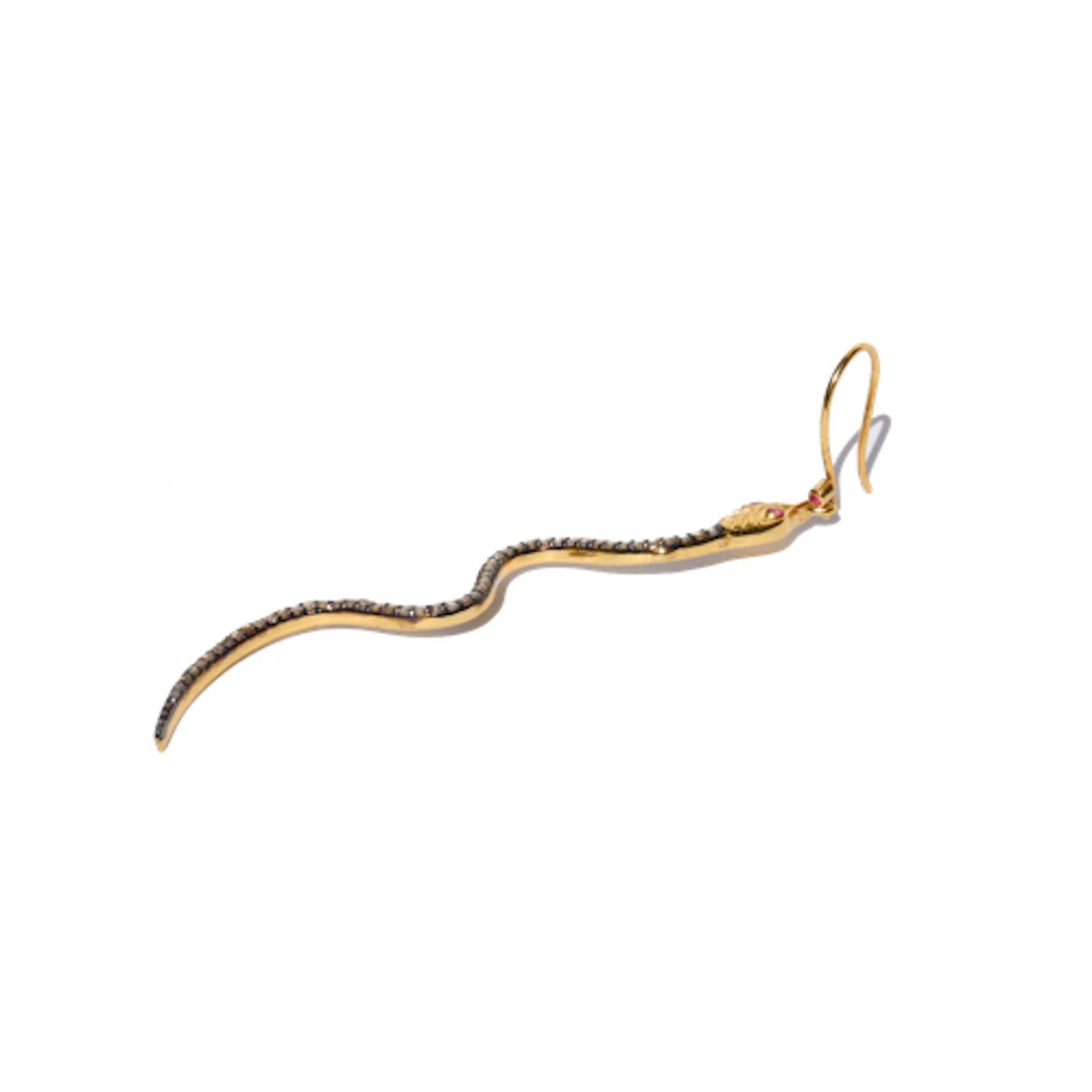 Diamond Ruby Snake Earrings