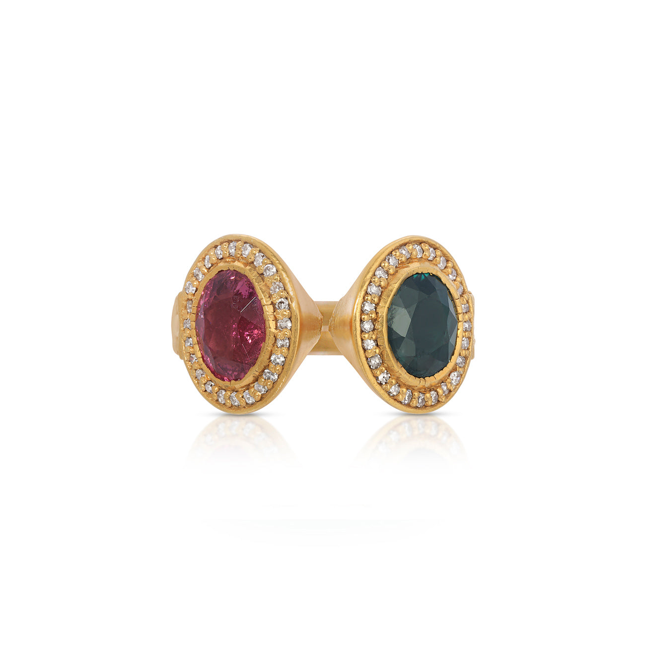 Tourmaline Diamond Geo Ring