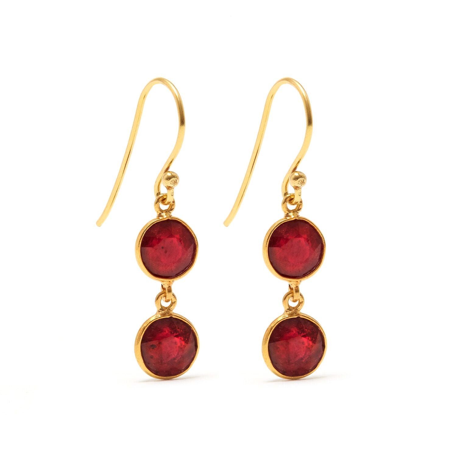 Jaipur Atelier Ruby Rush 2 Petit Drop Earrings