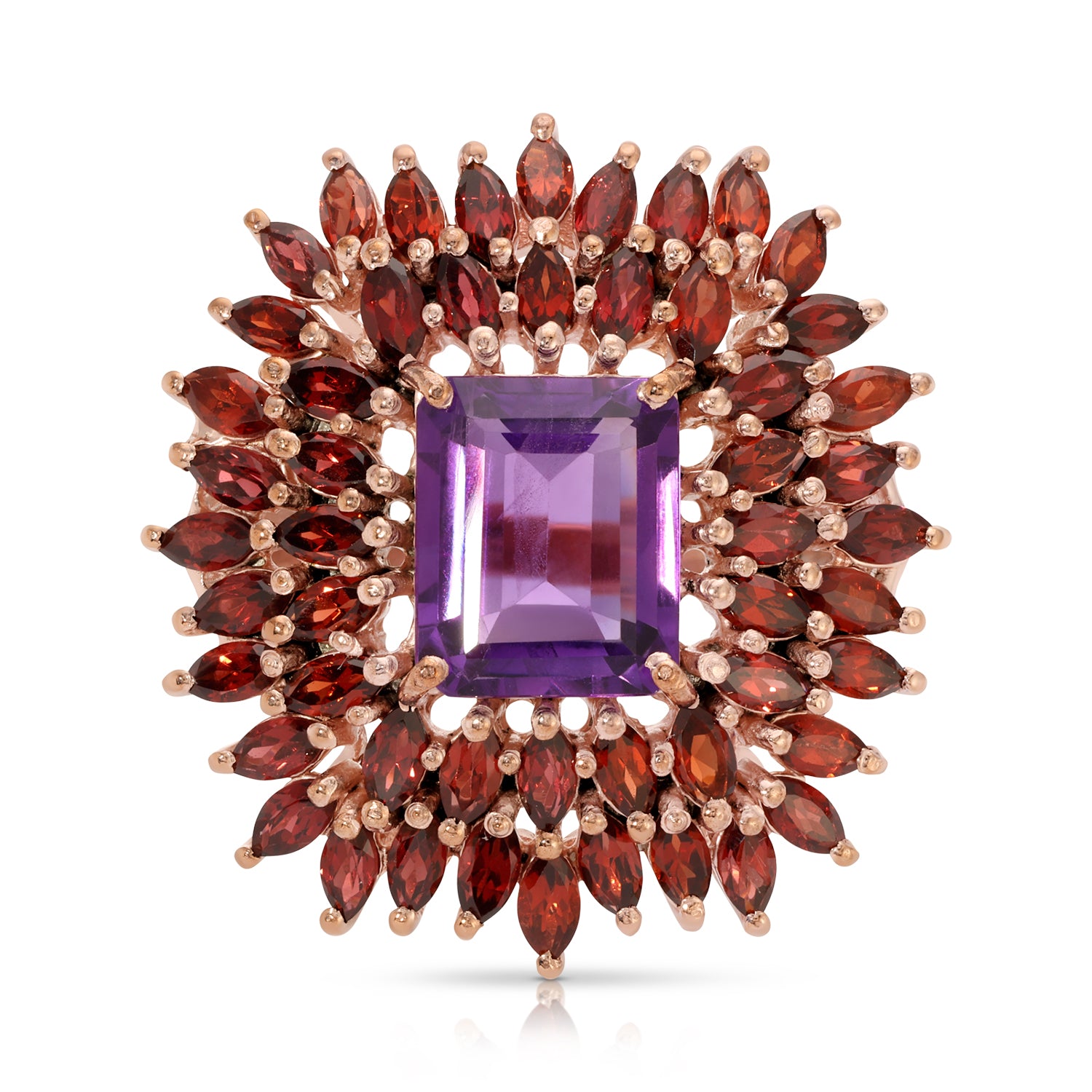 Amethyst Garnet Cocktail Ring