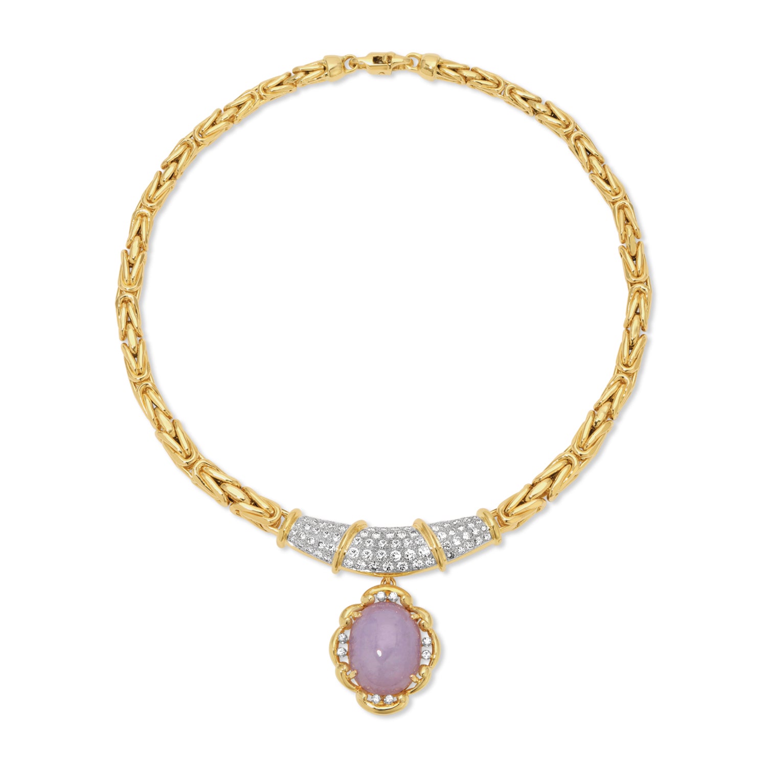 Gold Diamond Necklace with Detachable Charms