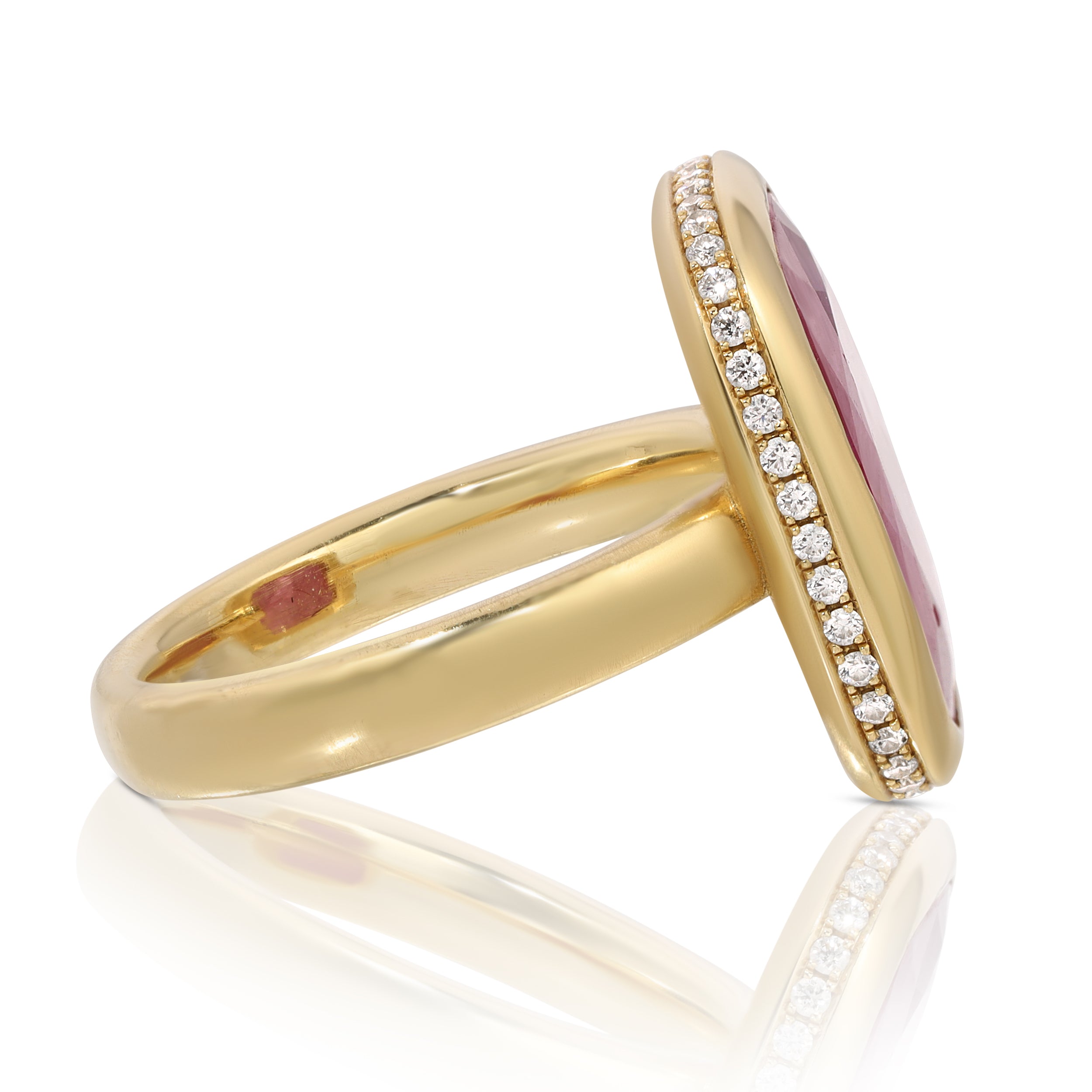 Mozambique Ruby Diamond Contemporary Dress Ring