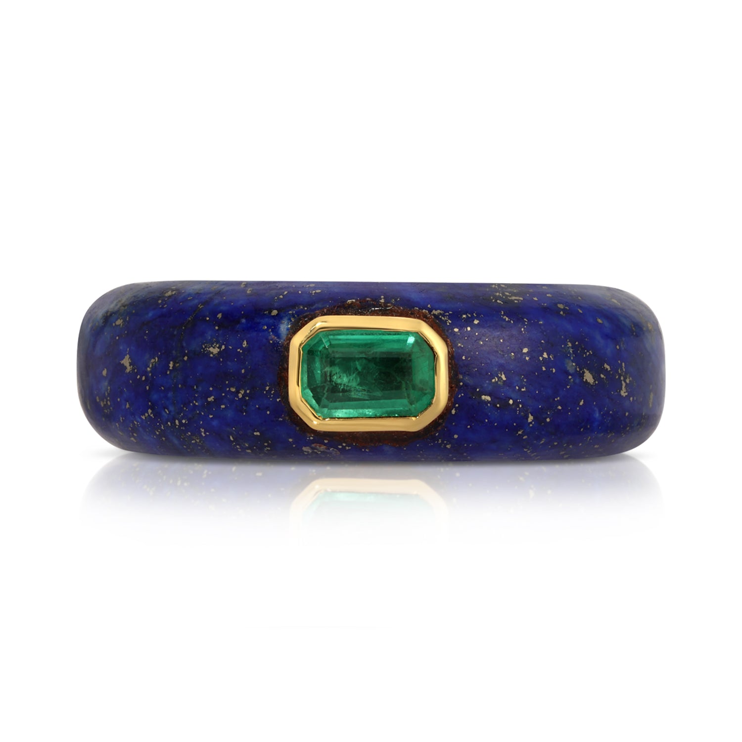 Emerald Lapis Gold Band
