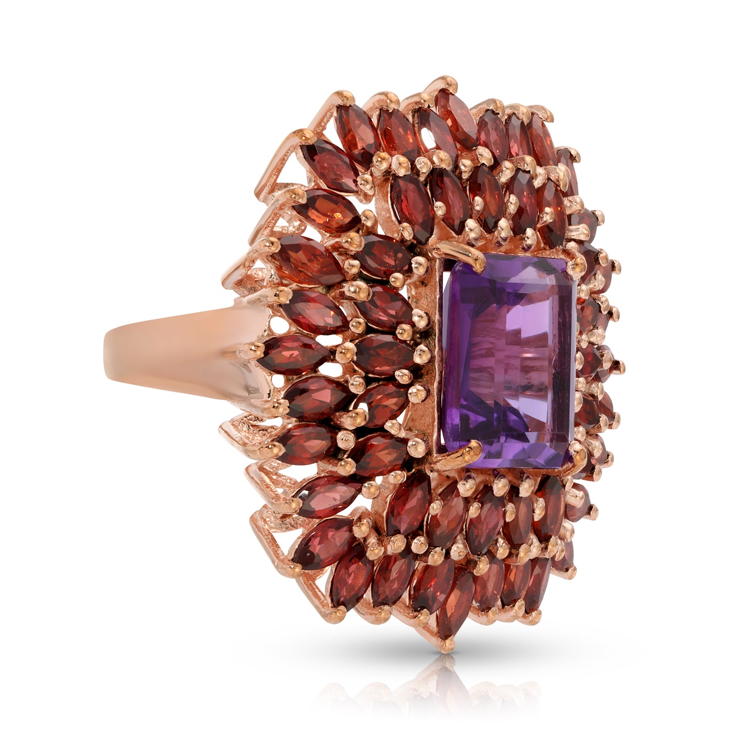 Amethyst Garnet Cocktail Ring