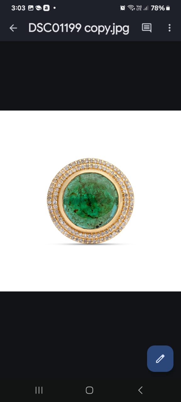 Emerald Diamond Saturn Cocktail Ring