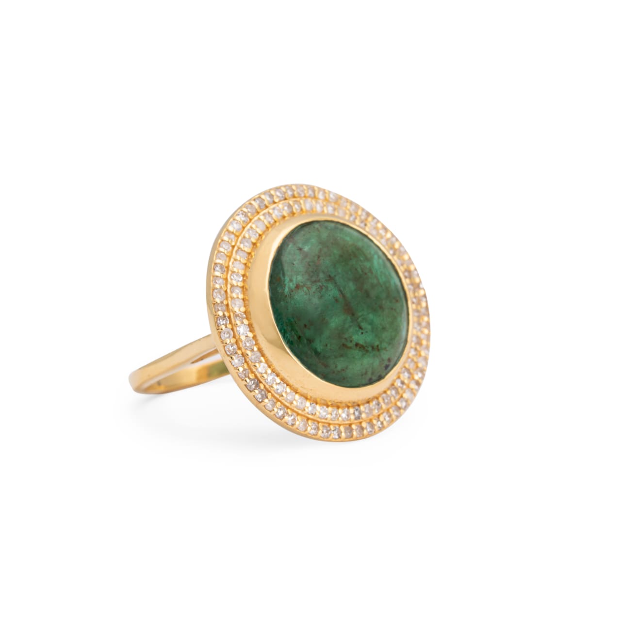 Emerald Diamond Saturn Cocktail Ring