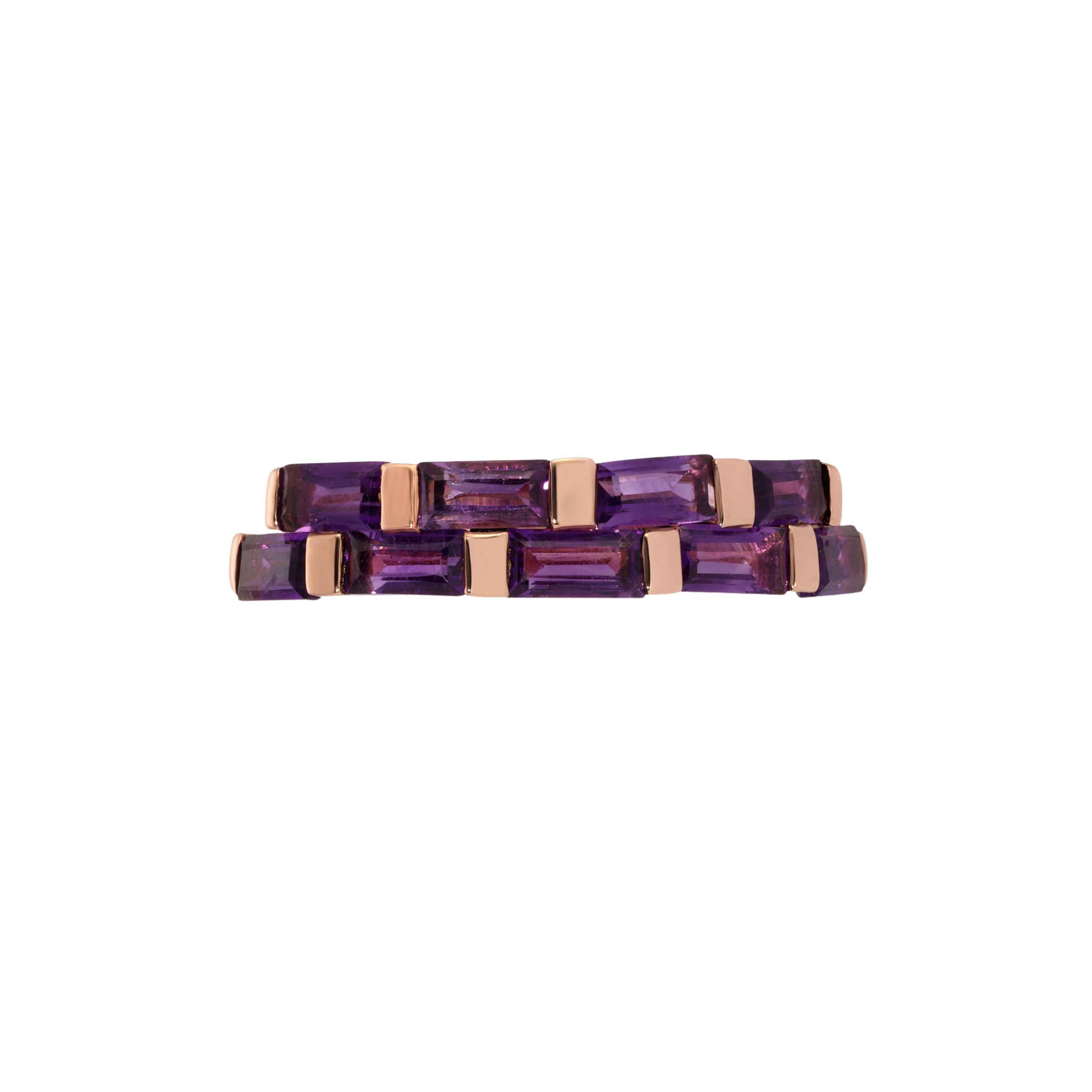 Amethyst Rose Doublet Baguette Band