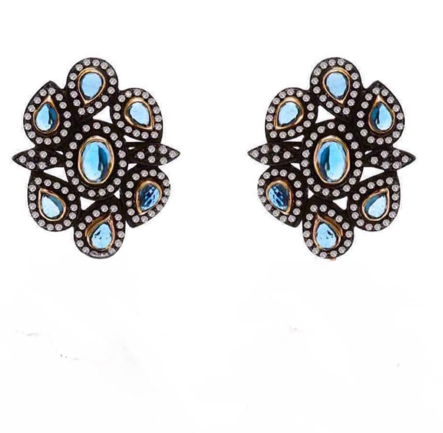 Black & Blue Sapphire Earrings