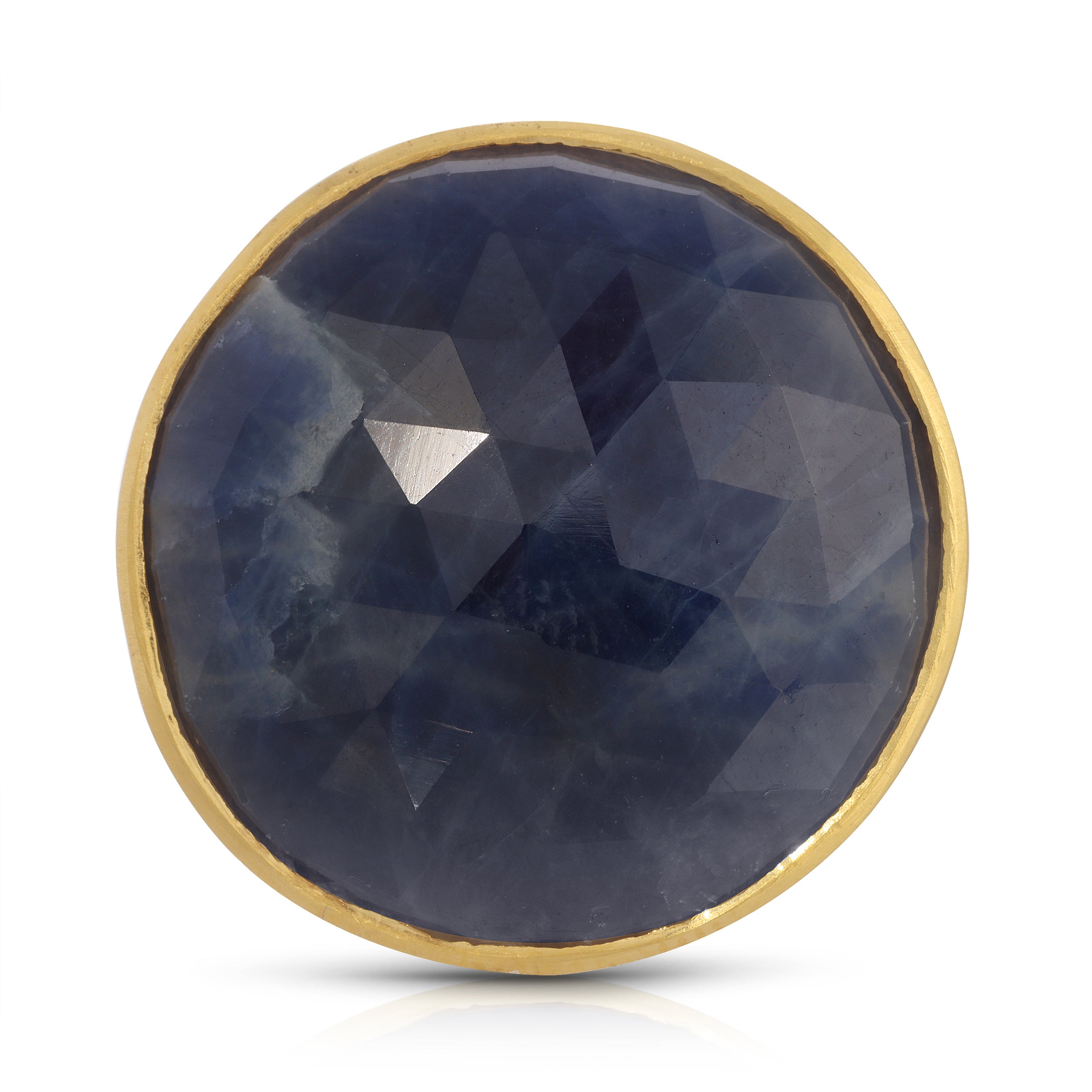 Sapphire Checker Cut Dome Cocktail Ring