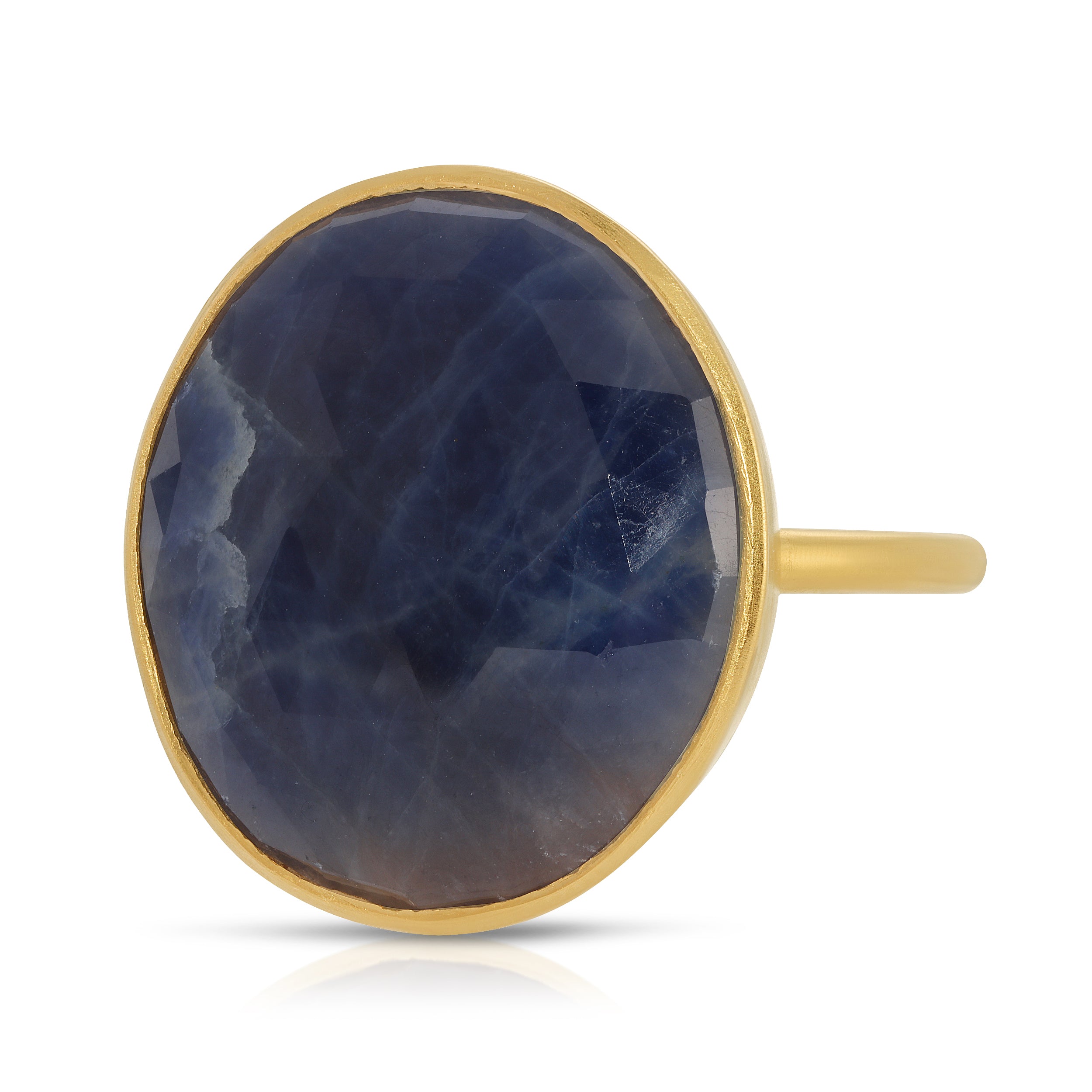 Sapphire Checker Cut Dome Cocktail Ring