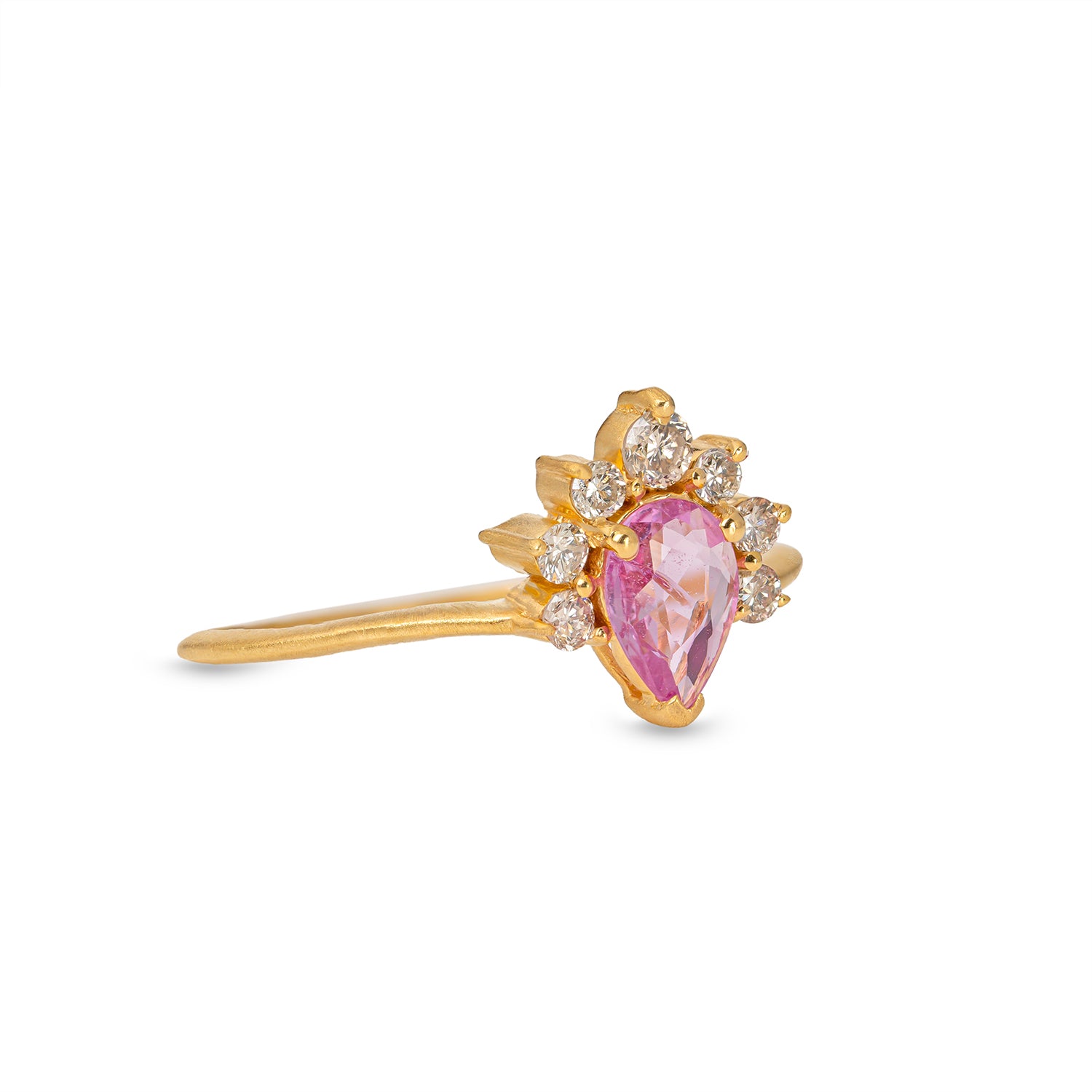 Pink Sapphire Diamond Tiara Ring