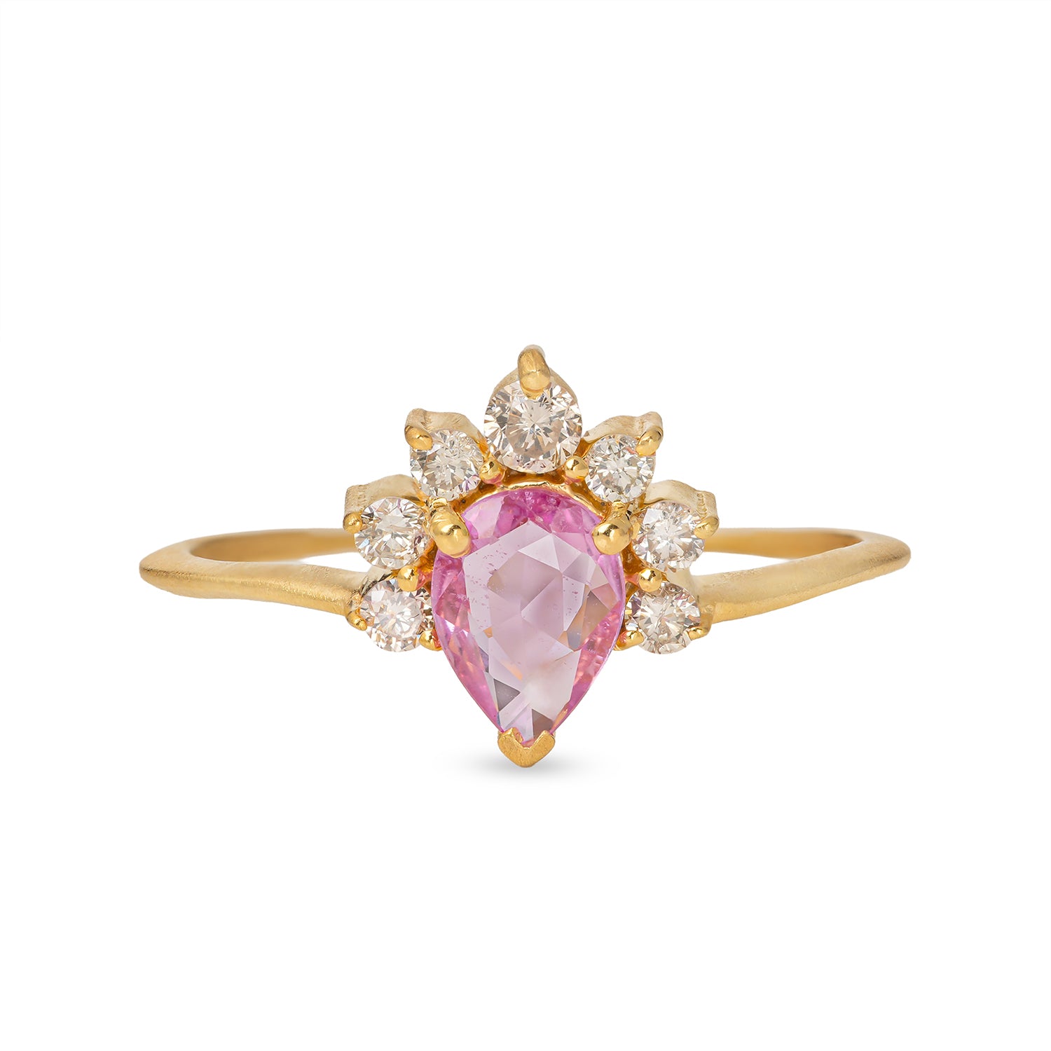 Pink Sapphire Diamond Tiara Ring