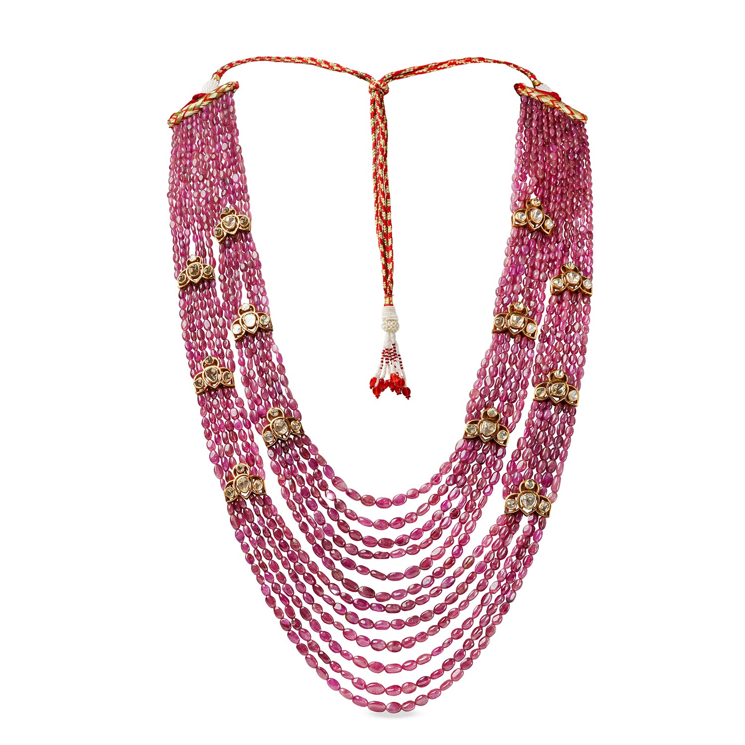 Rose Pink Tourmaline Diamond Brooch Necklace