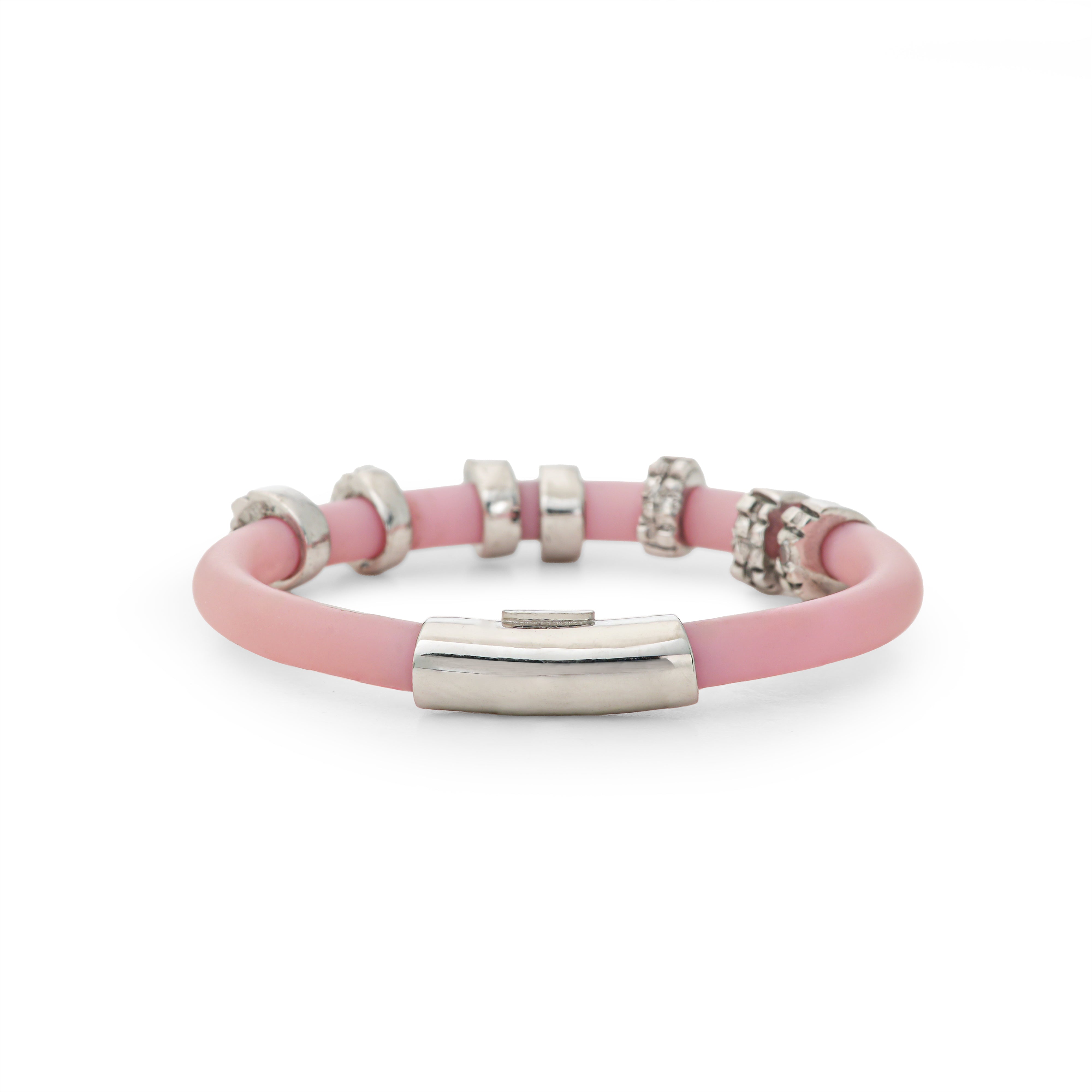 Pink Abacus Diamond White Gold Rubber Ring