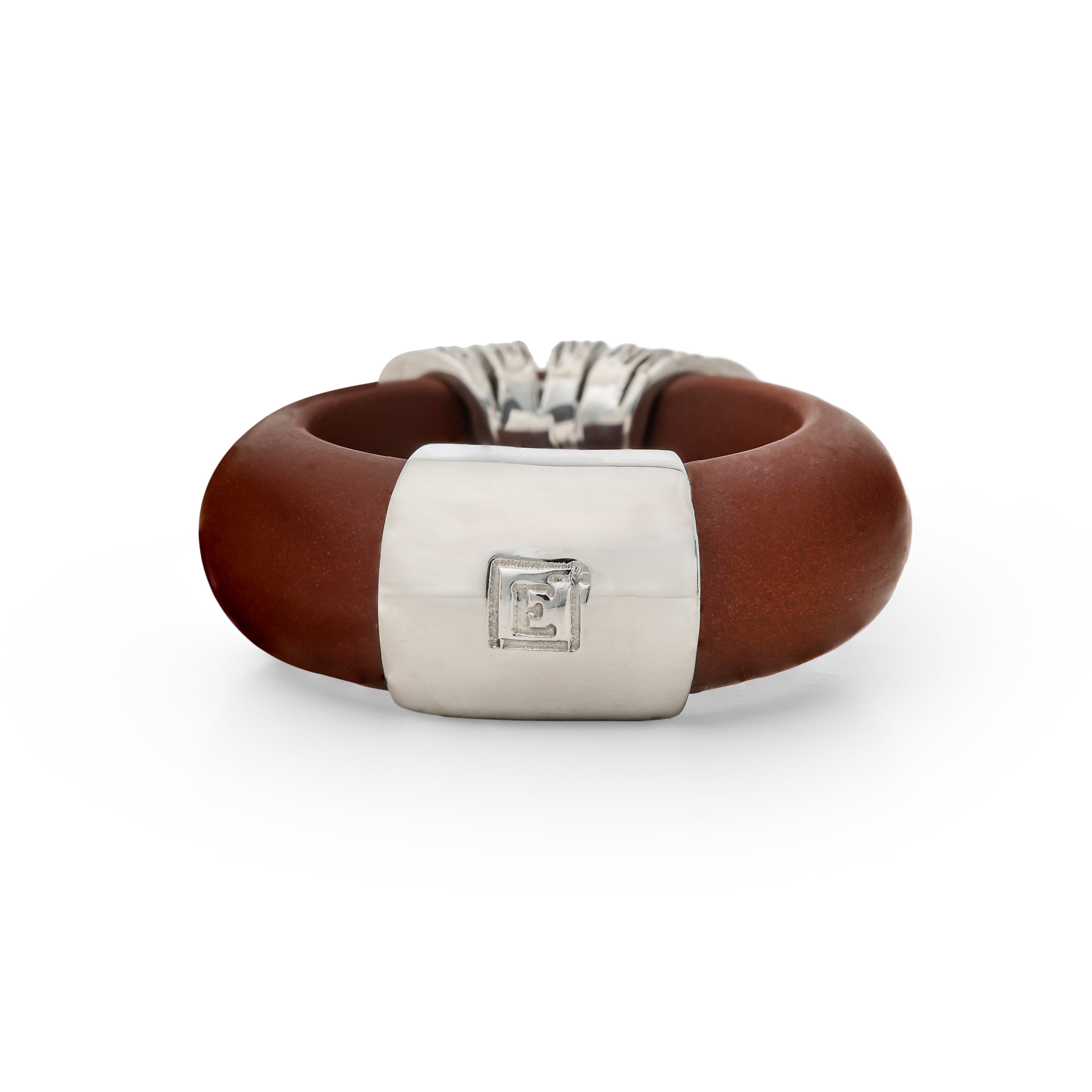Chocolate 5 Band Diamond White Gold Rubber Ring