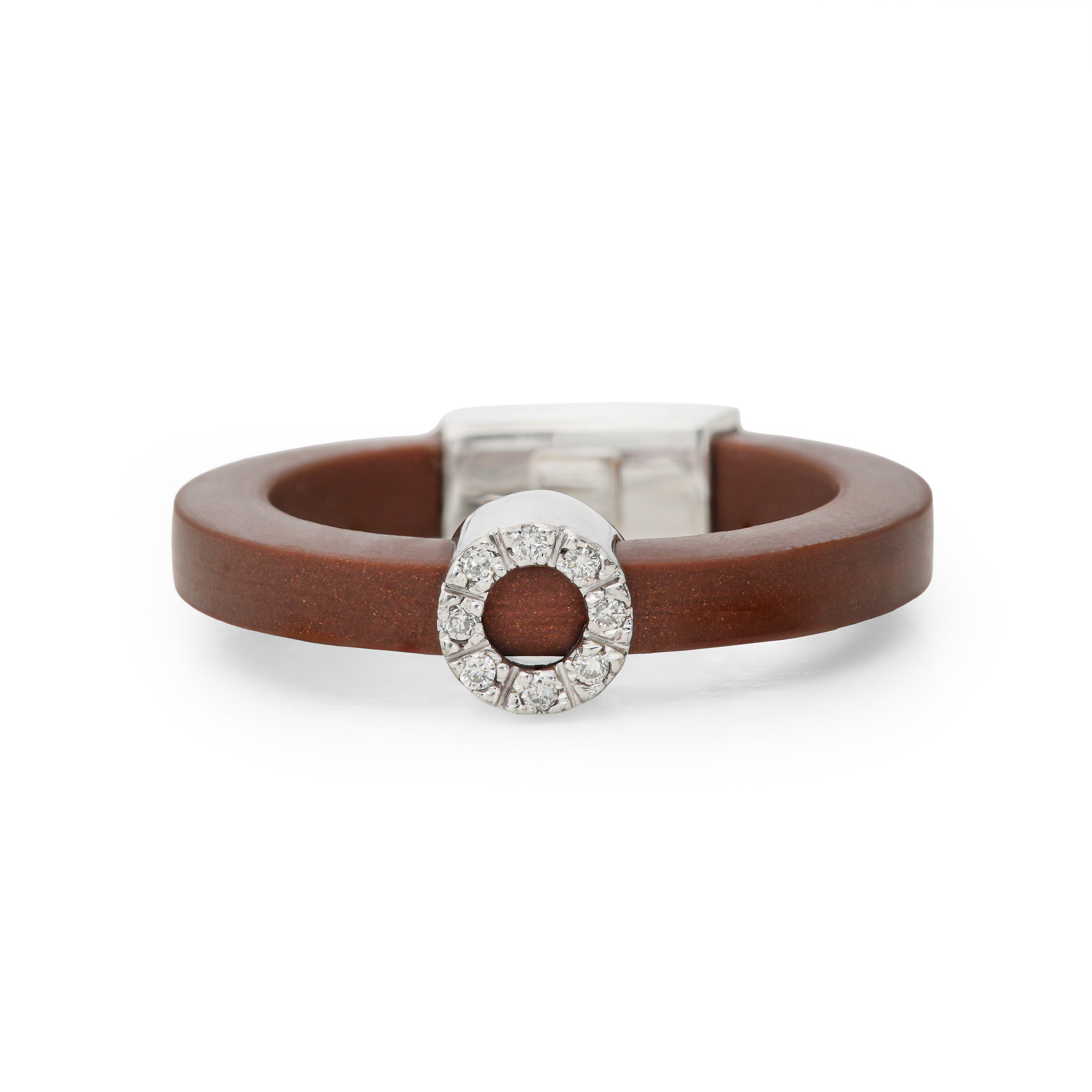 Chocolate Cirque Diamond White Gold Rubber Ring