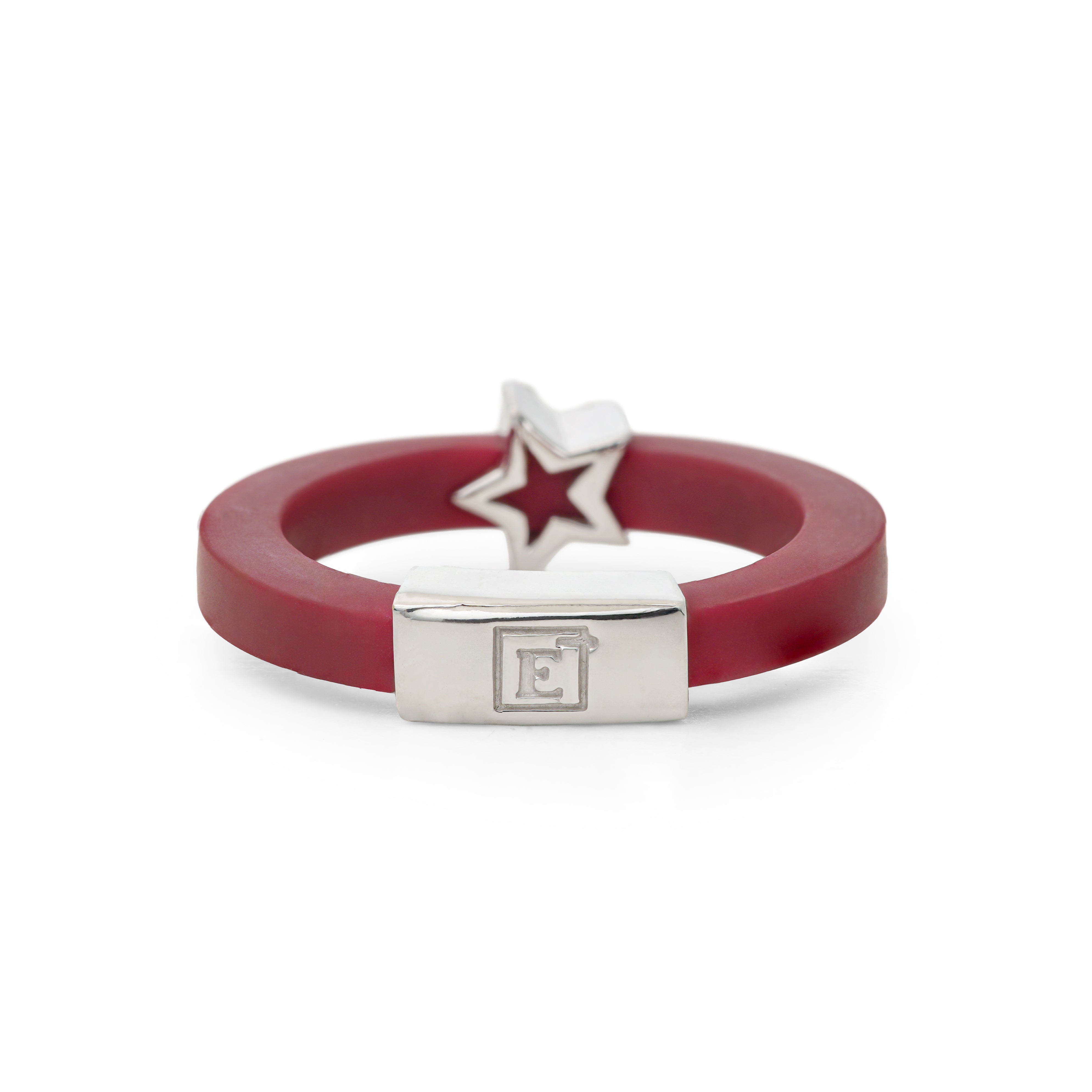 Crimson Star Diamond White Gold Rubber Ring
