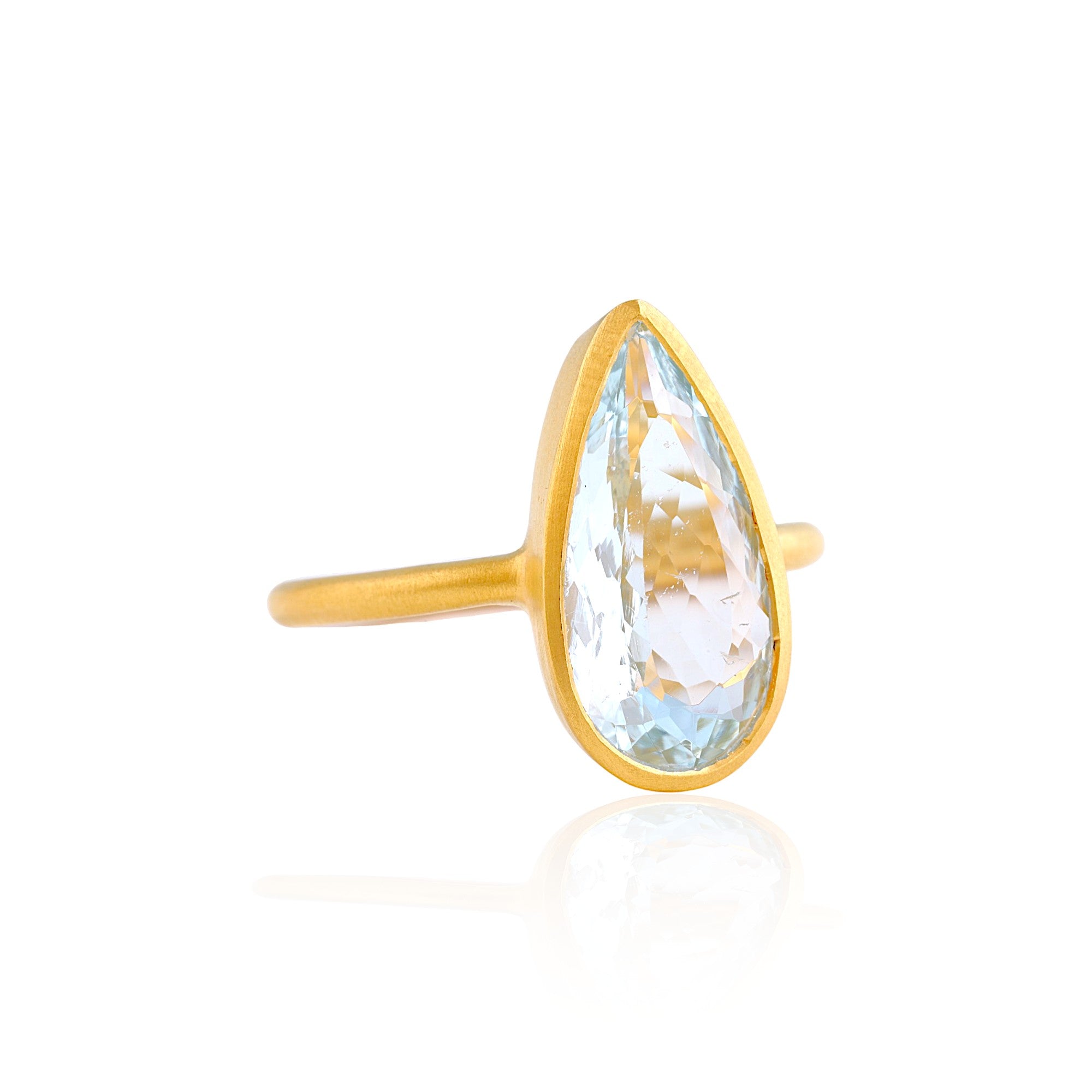 Aquamarine Tear Drop Ring
