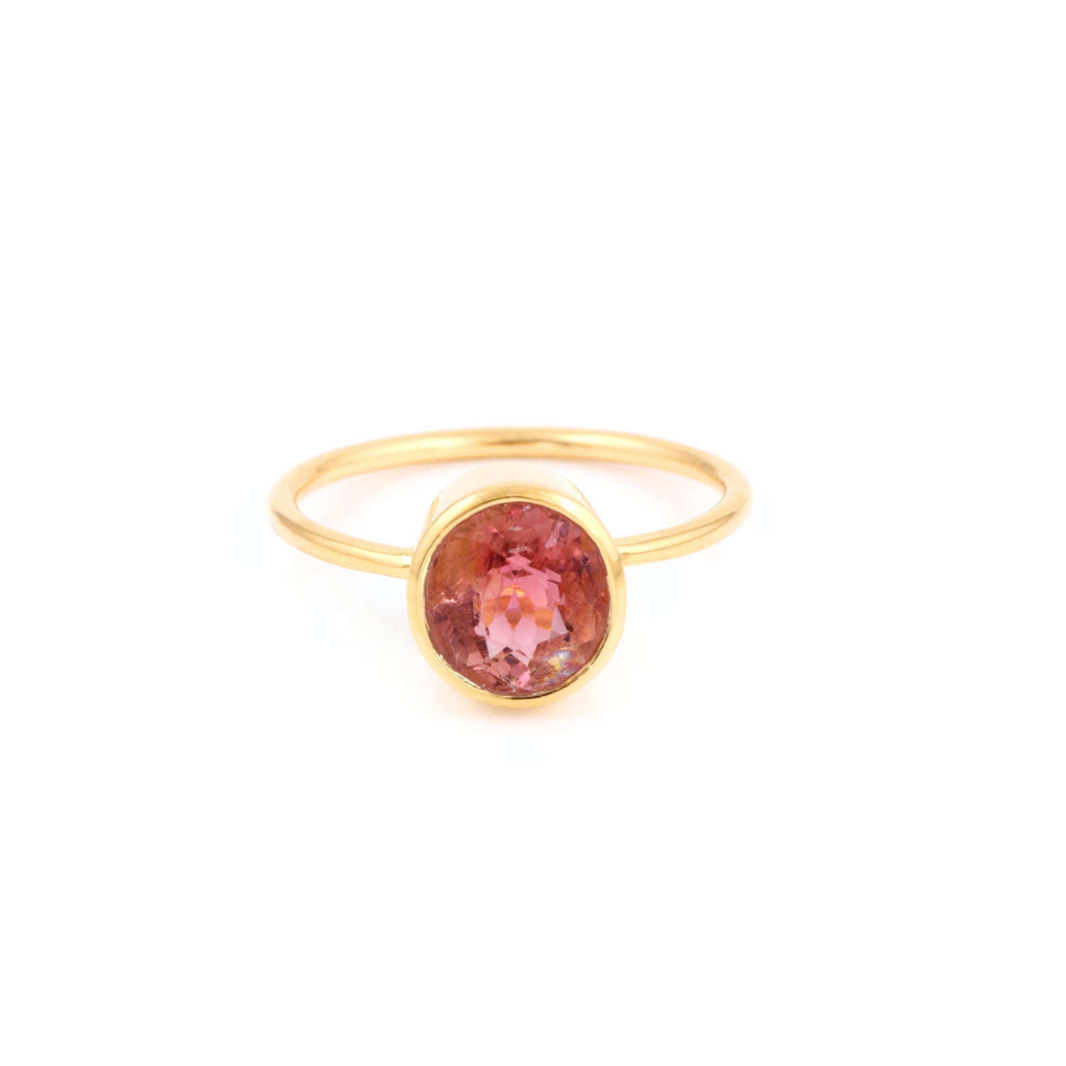 Pink Currant Tourmaline Signet Ring