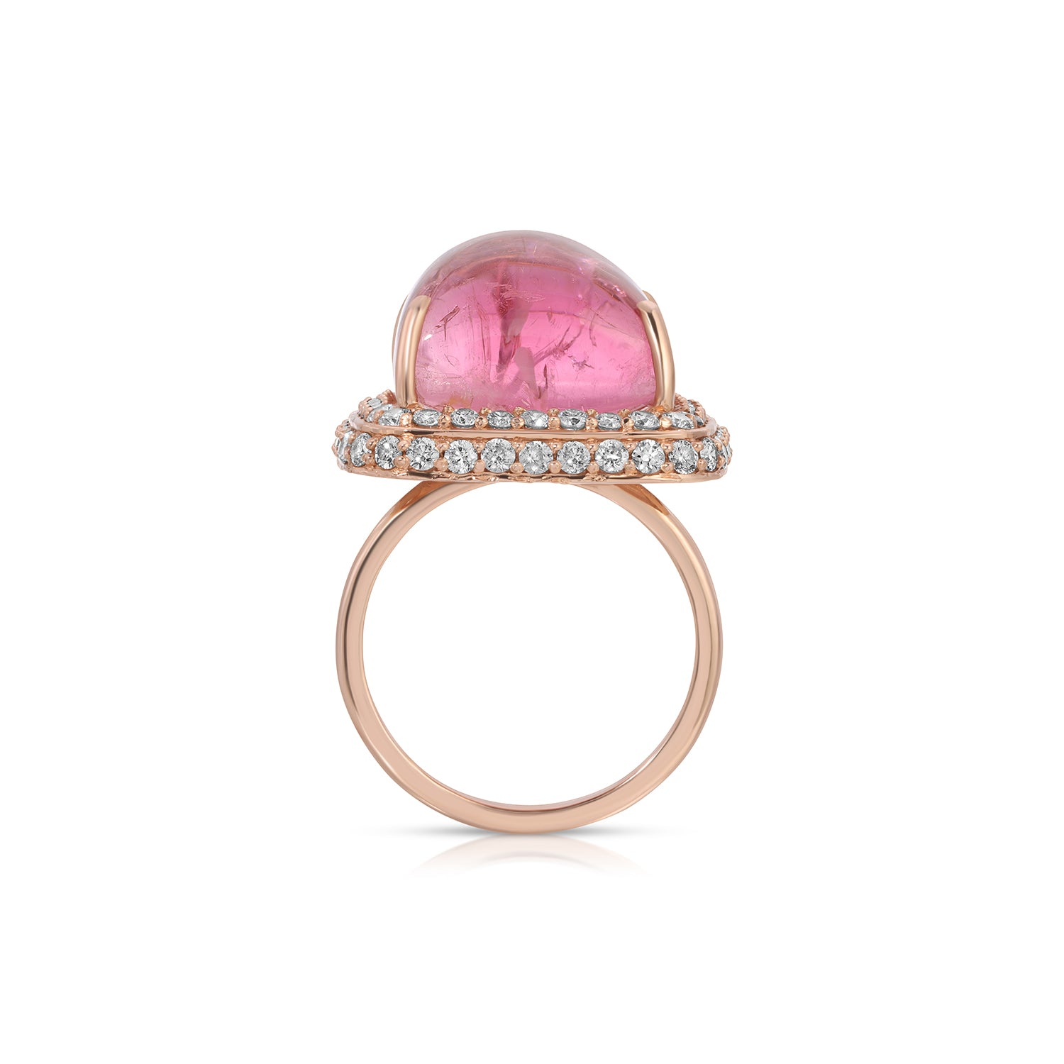 Rose Pink Tourmaline Diamond Cocktail Ring