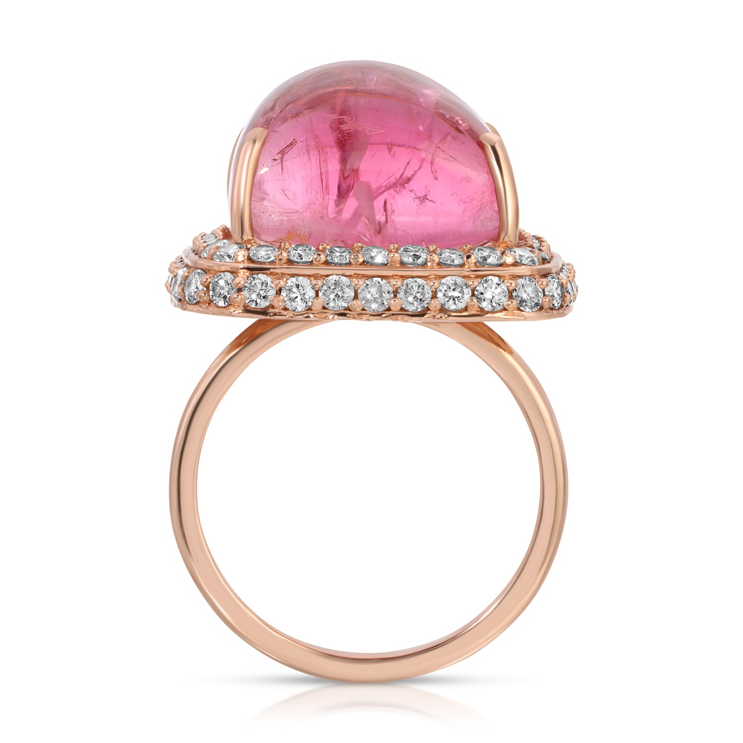Rose Pink Tourmaline Diamond Cocktail Ring