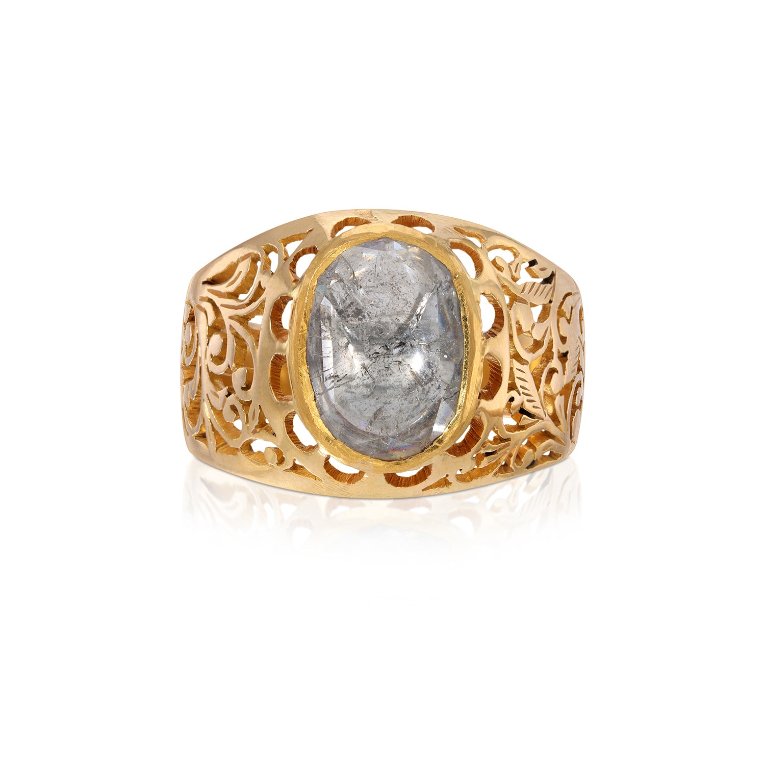 Gold Filigree Diamond Cocktail Ring