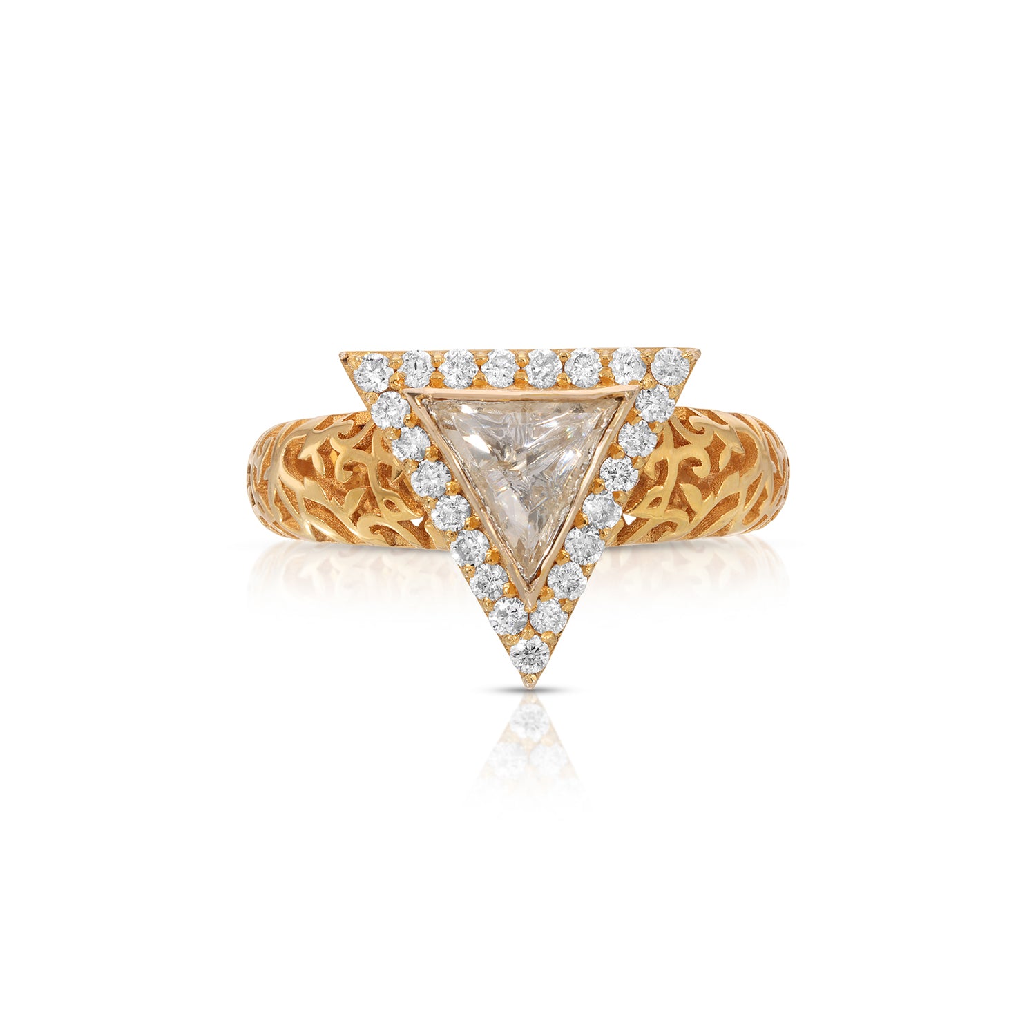 Diamond Triage Filigree Dress Ring