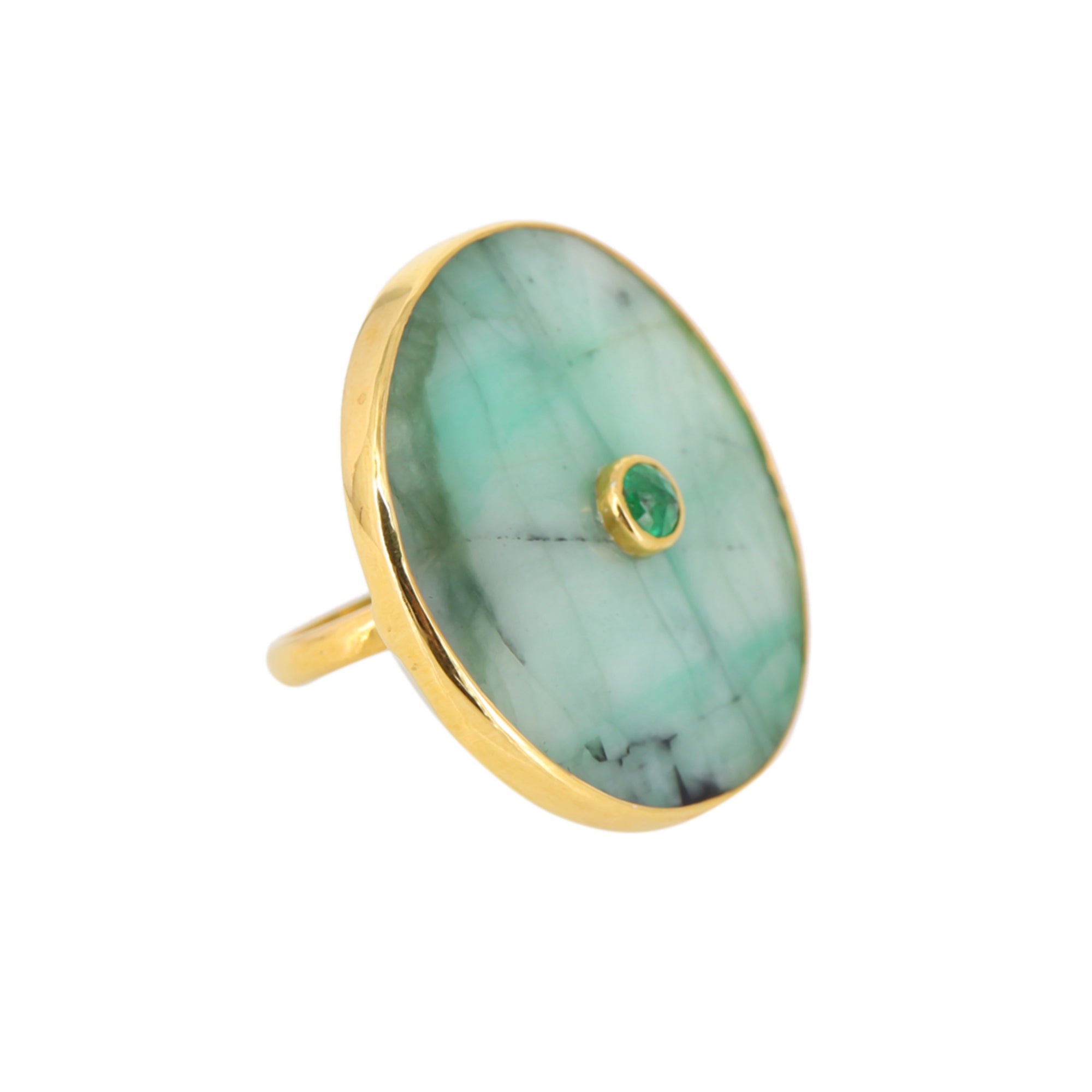 Emerald DBD Dome Cocktail Ring