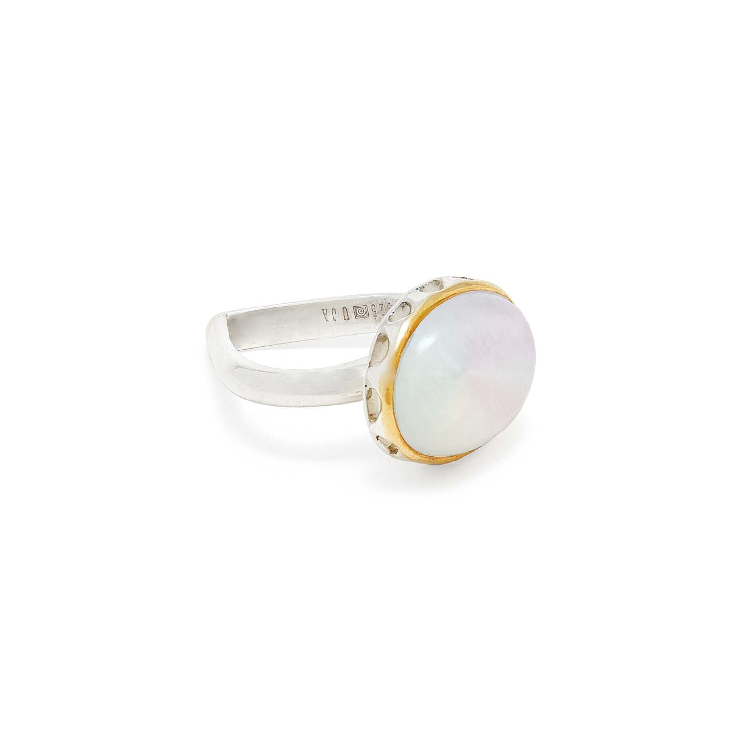 Rainbow Moonstone Rani Ring