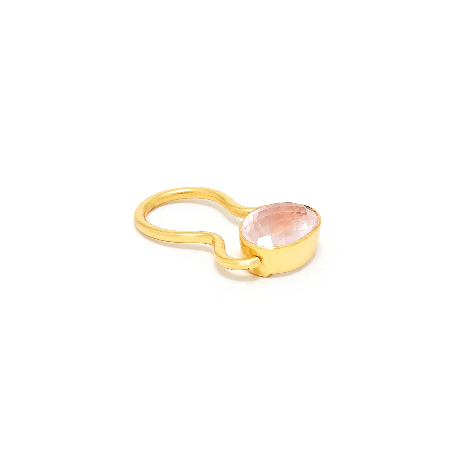 Pink Rose Quartz Mogul Ring-Ring-Jaipur Atelier