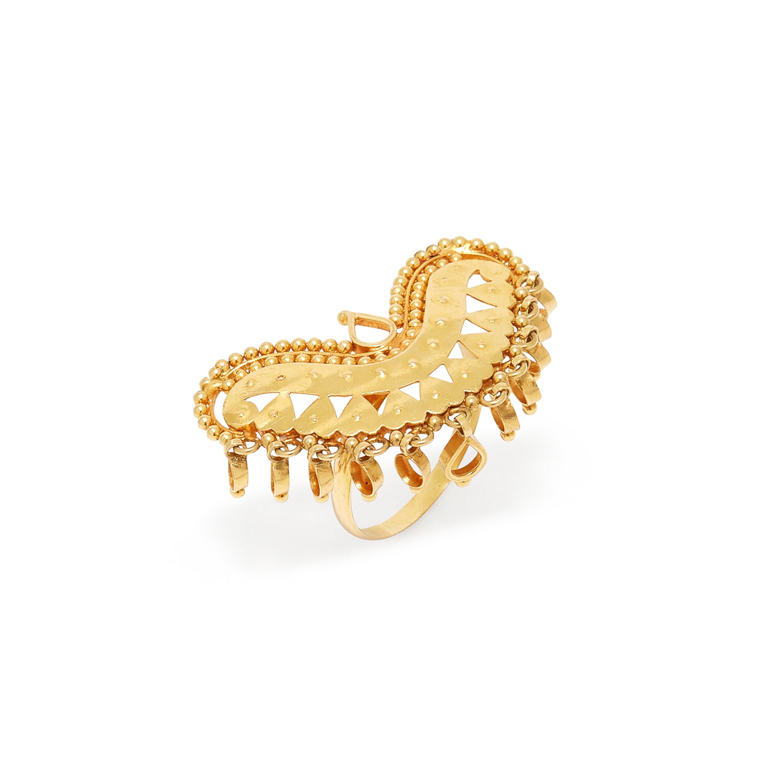 Boho Heart Gold Statement Ring-Ring-Jaipur Atelier